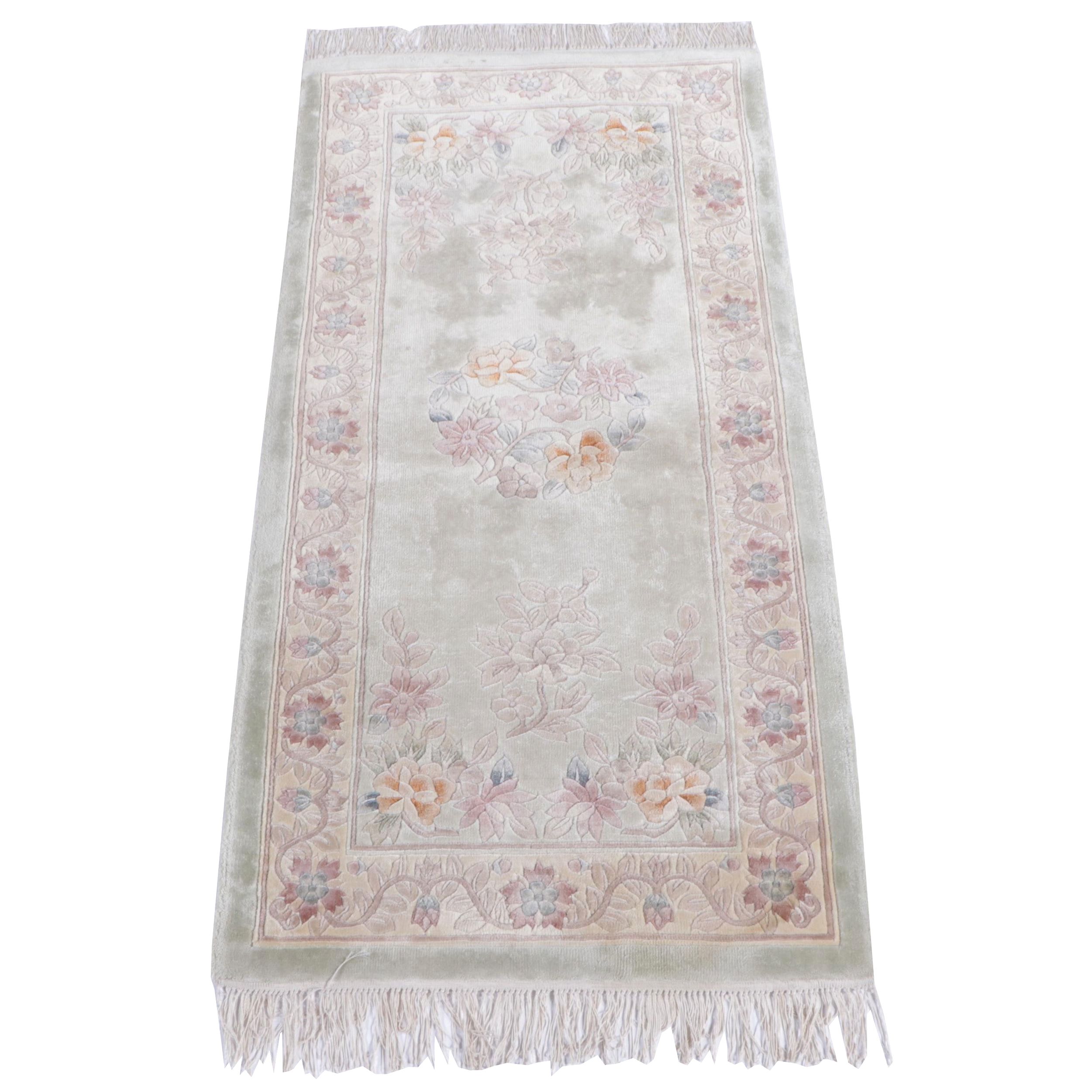 2' x 4'7 Hand-Knotted Chinese Peking Carved Accent Rug