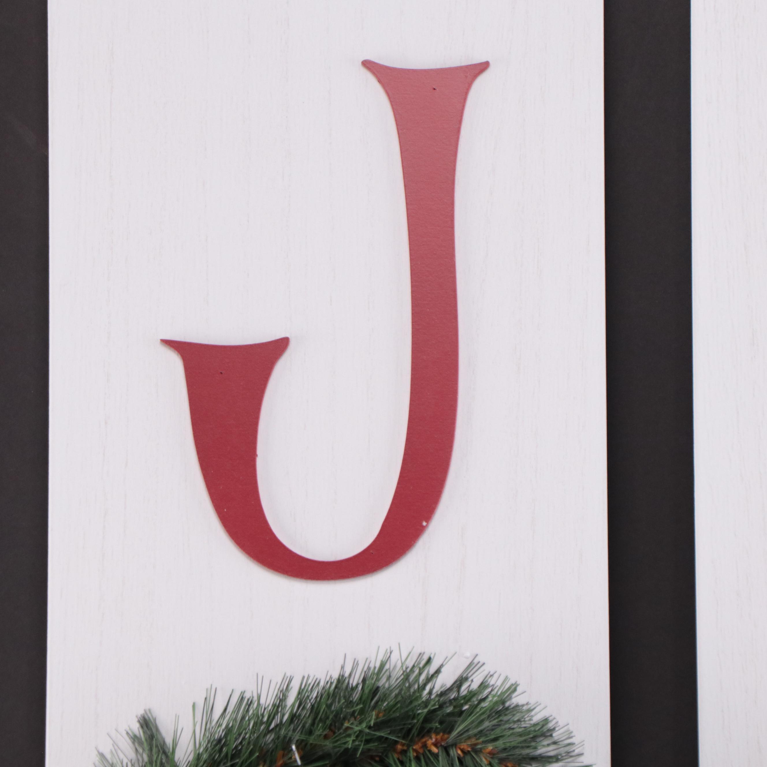 Pair of Threshold "Joy" Leaner Sign with Wreath