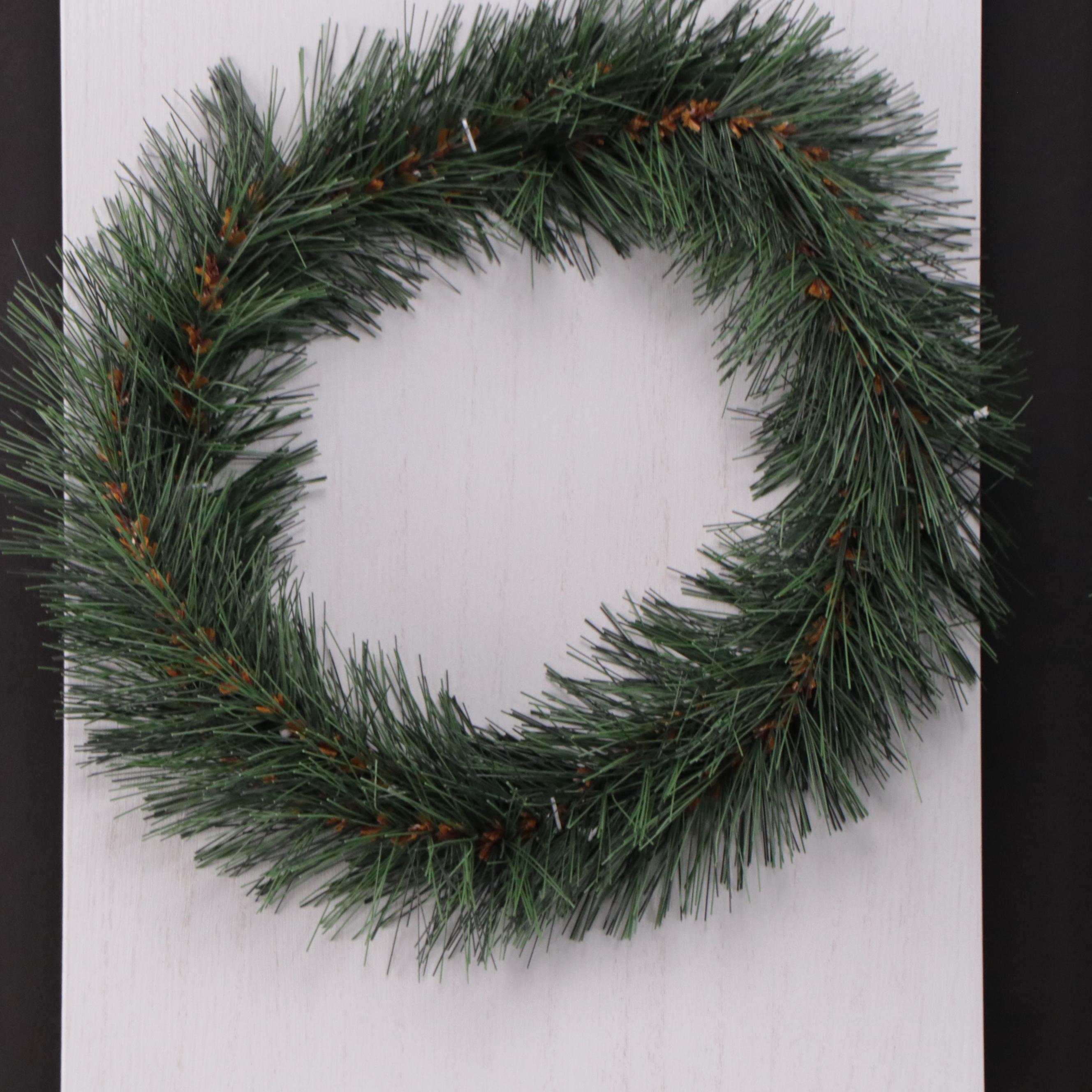 Pair of Threshold "Joy" Leaner Sign with Wreath