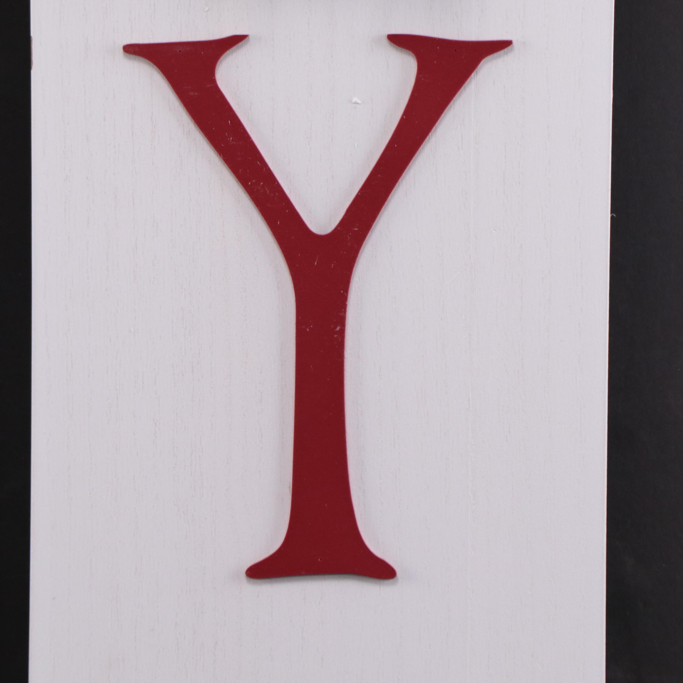 Pair of Threshold "Joy" Leaner Sign with Wreath