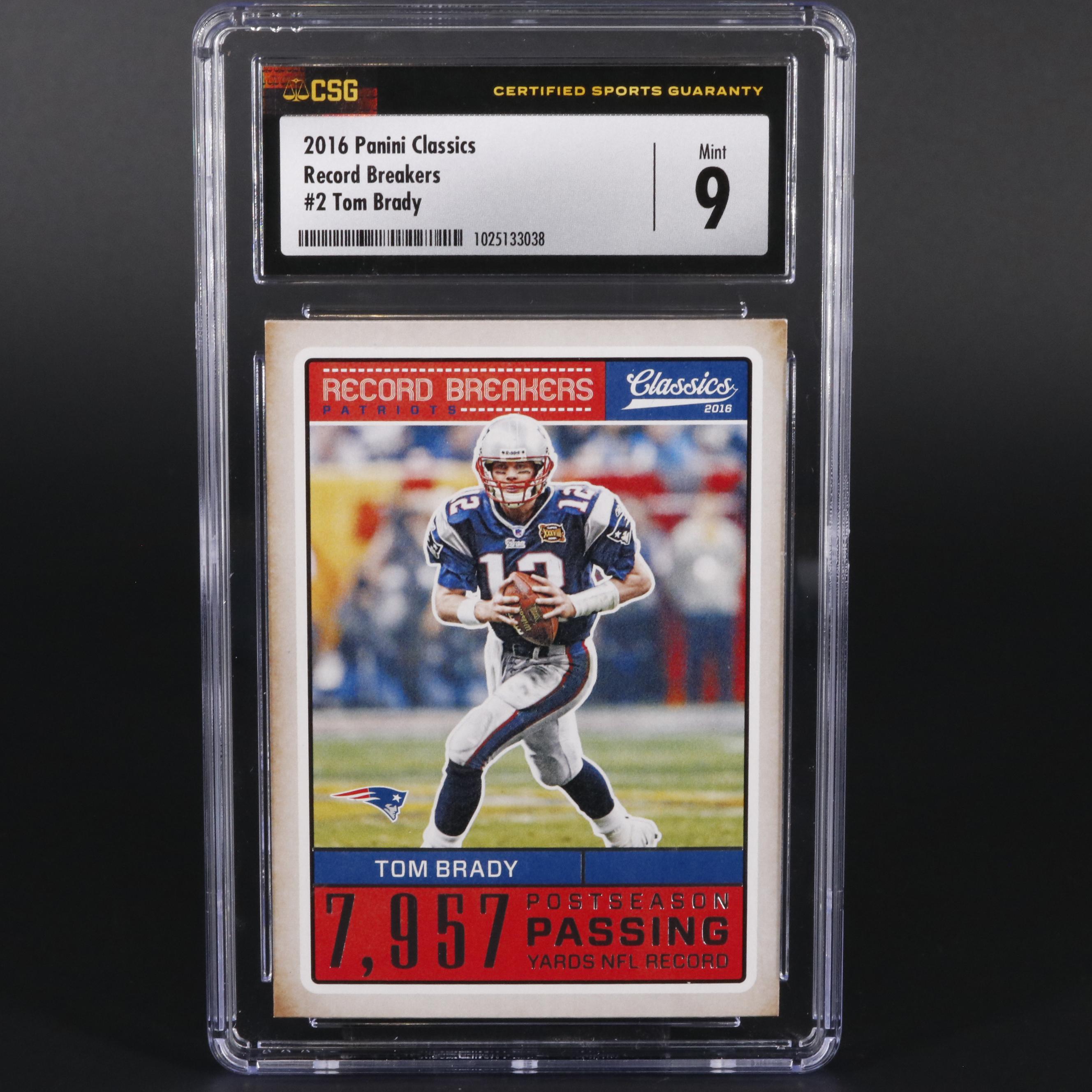 2016 Record Breakers Panini Classics Tom Brady #2 CSG Mint 9 Football Card