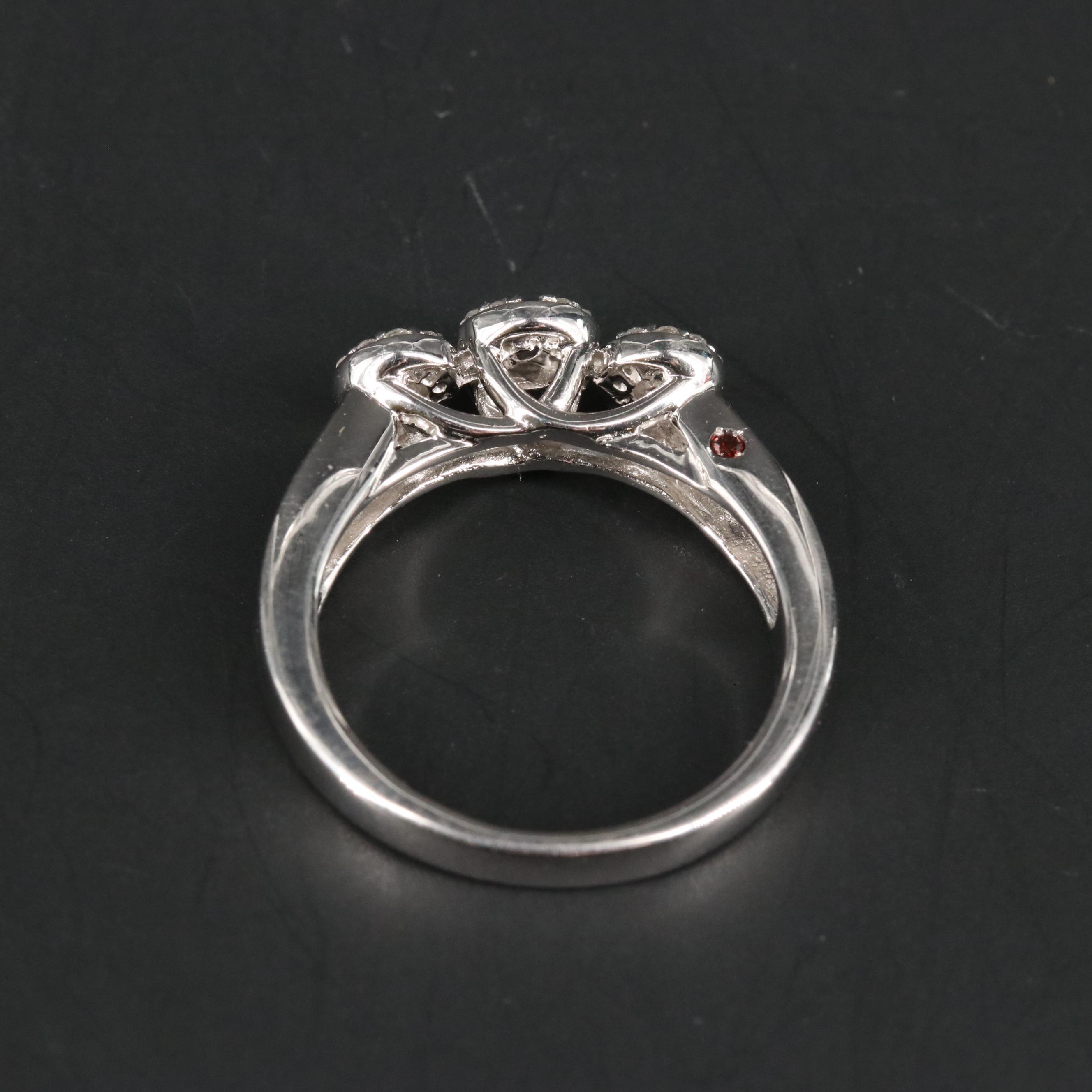 Sterling Silver Sapphire and Diamond Ring