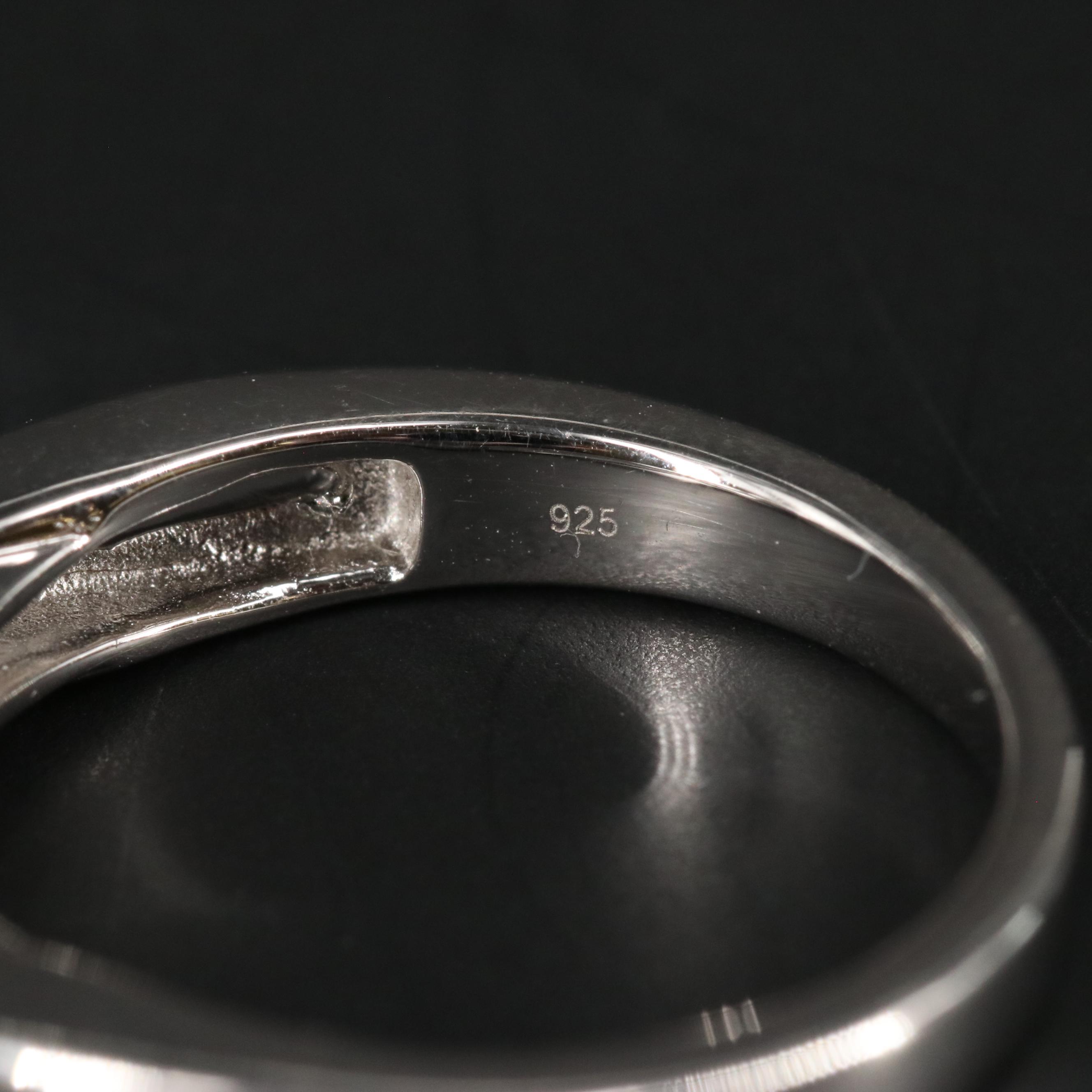 Sterling Silver Sapphire and Diamond Ring