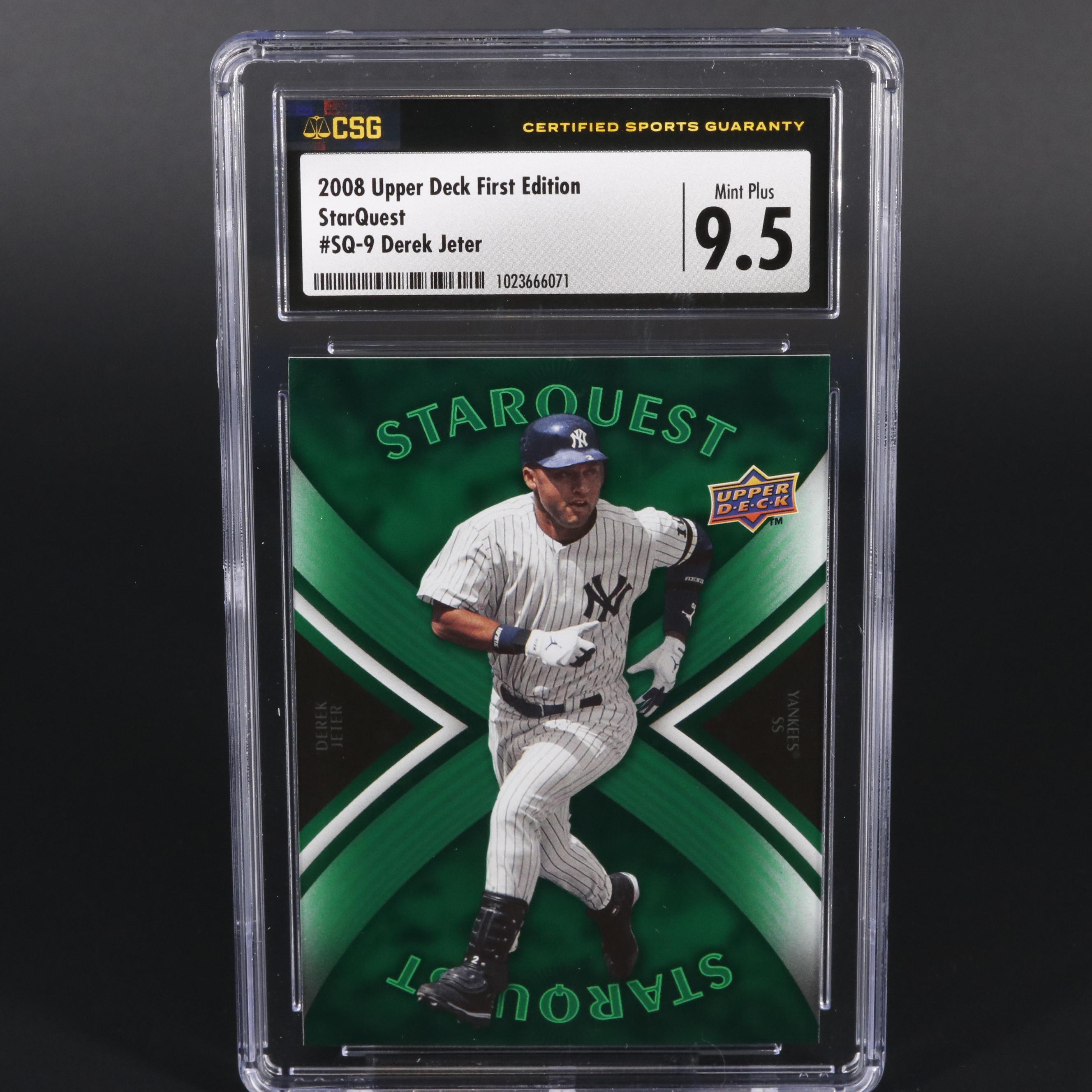 2008 Upper Deck First Edition Derek Jeter StarQuest #SQ-9 CSG 9.5 Baseball Card