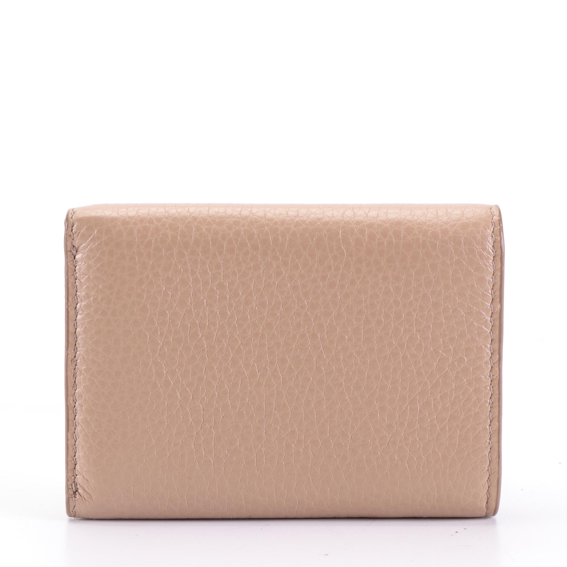Prada Compact Trifold Wallet in Vitello Daino Leather