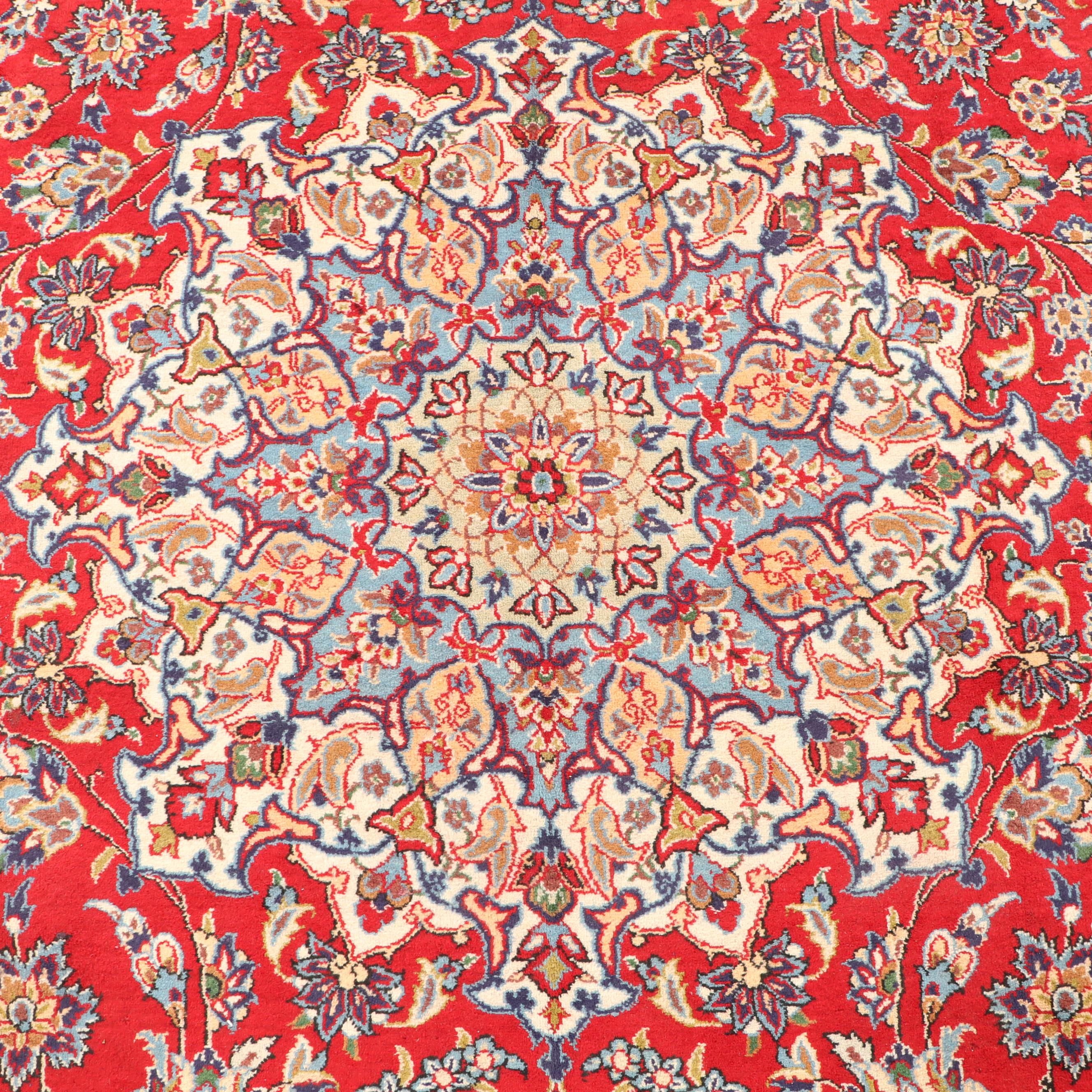 11' x 17'2 Hand-Knotted Persian Kashan Room Sized Rug