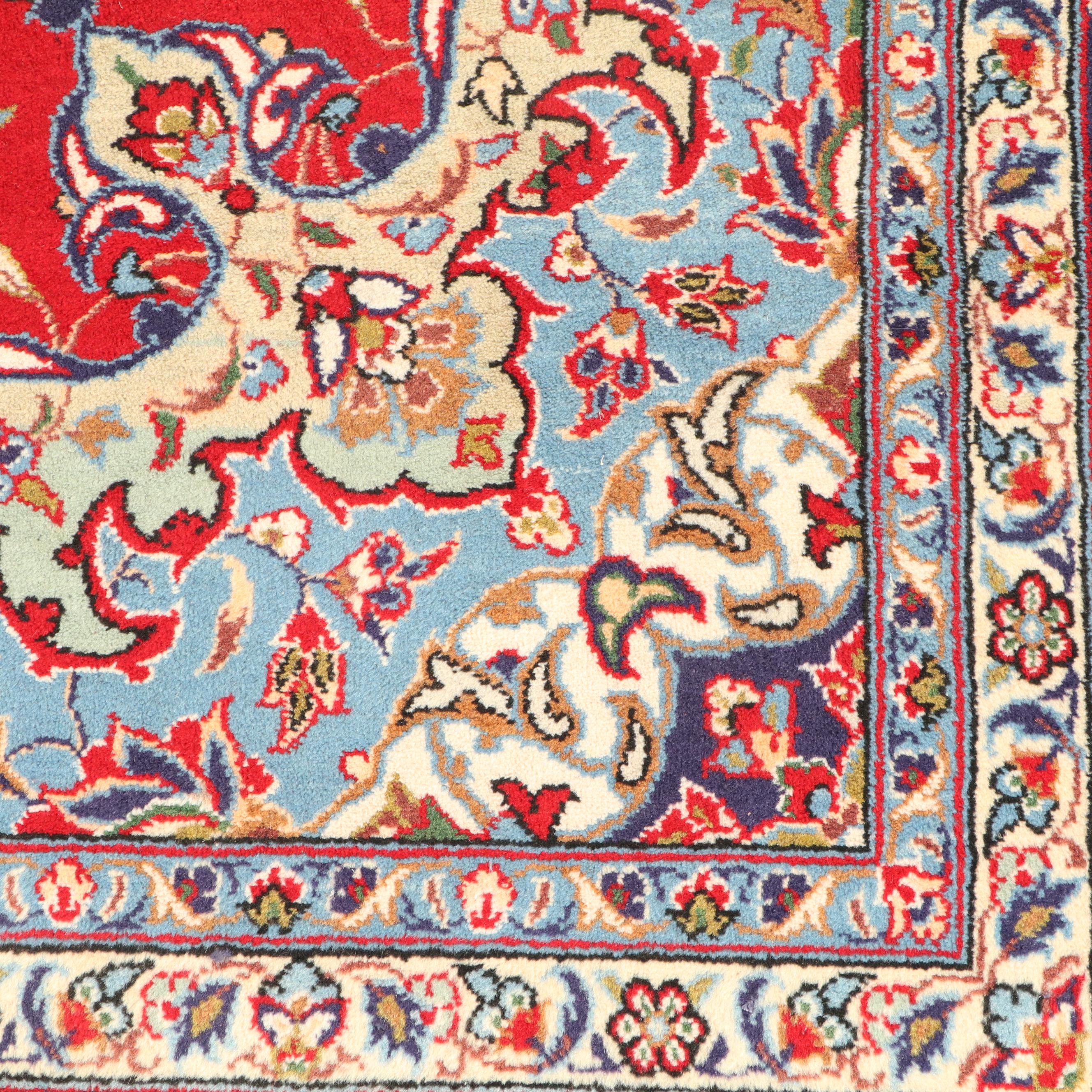 11' x 17'2 Hand-Knotted Persian Kashan Room Sized Rug