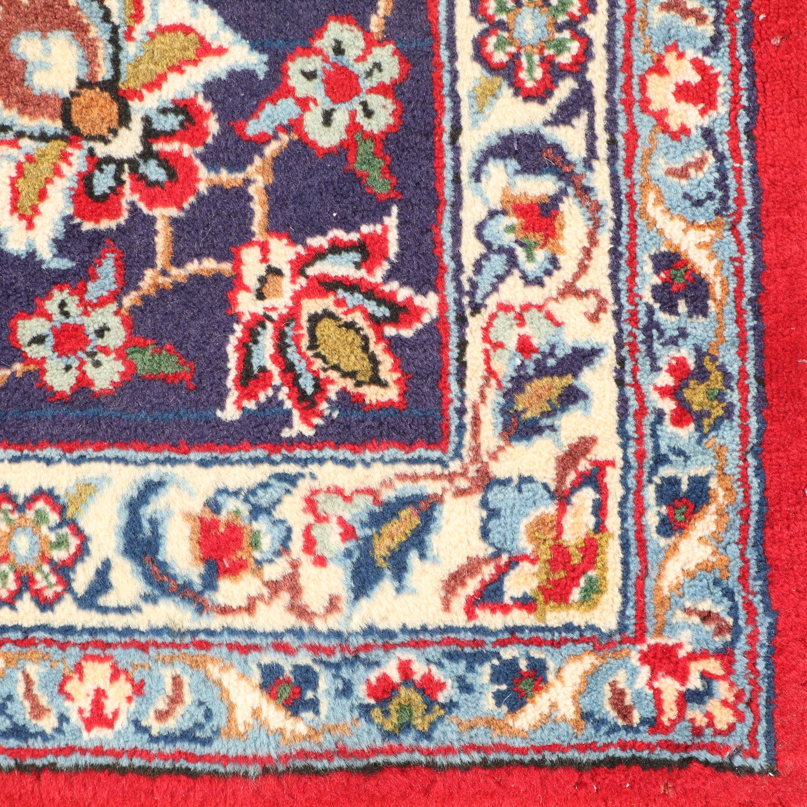 11' x 17'2 Hand-Knotted Persian Kashan Room Sized Rug