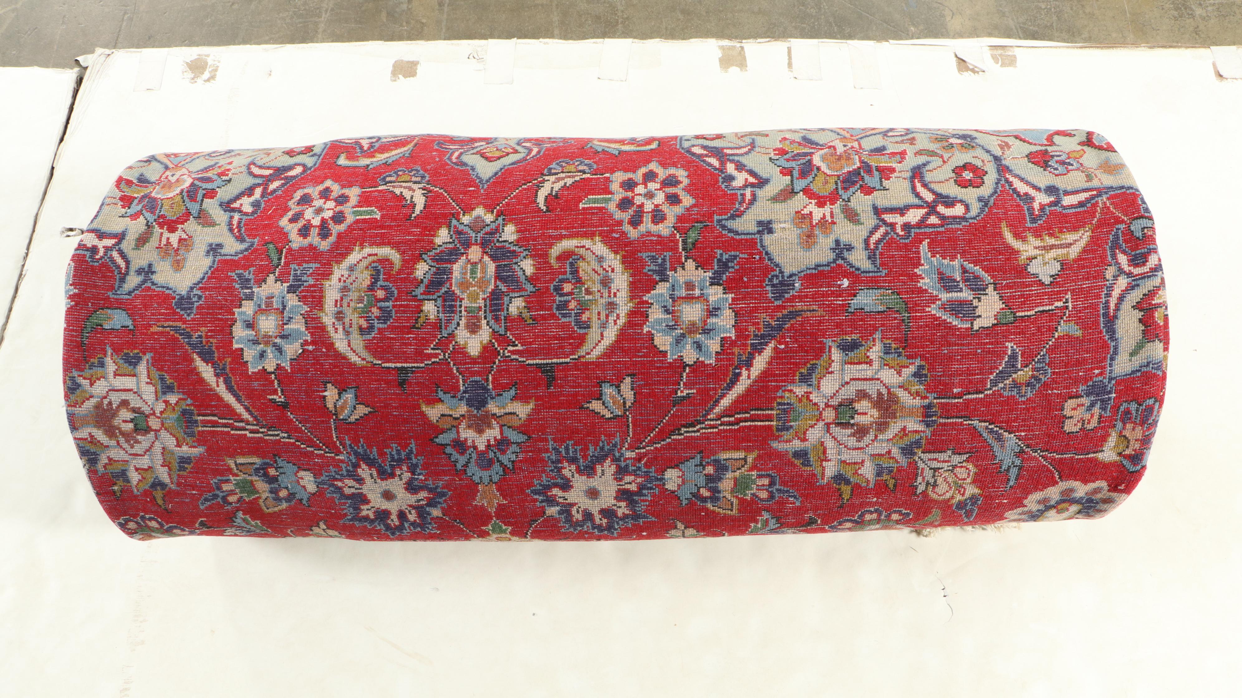 11' x 17'2 Hand-Knotted Persian Kashan Room Sized Rug