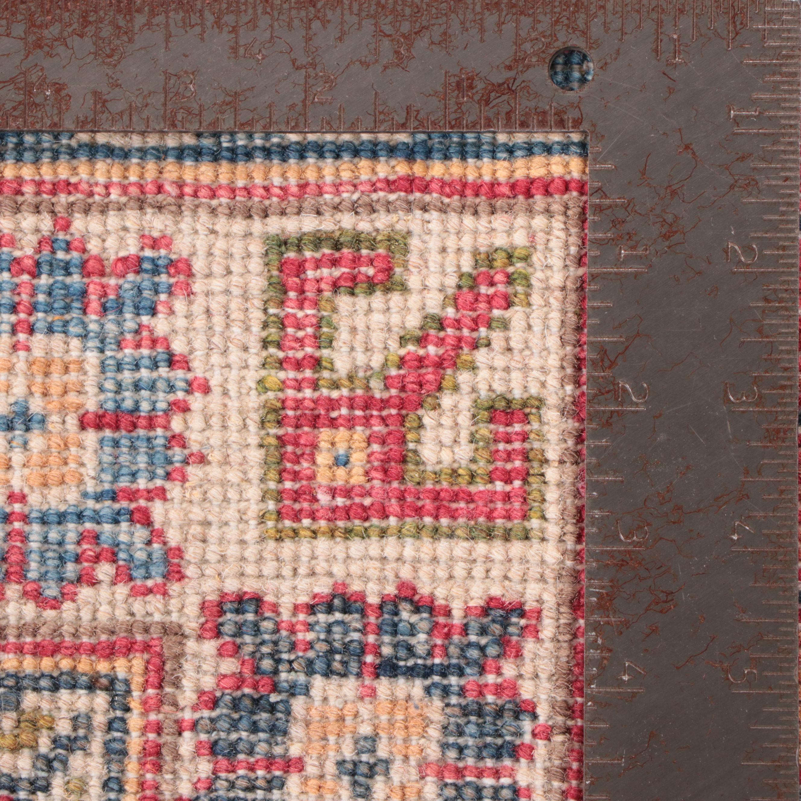 2'8 x 4'4 Hand-Knotted Afghan Kazak Accent Rug