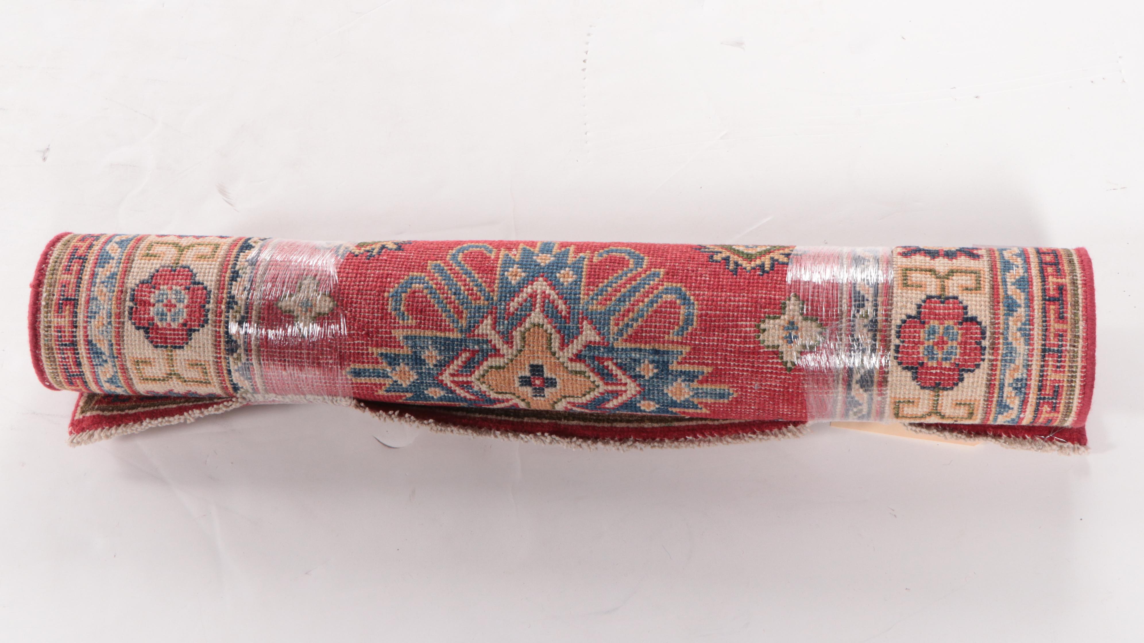 2'8 x 4'4 Hand-Knotted Afghan Kazak Accent Rug