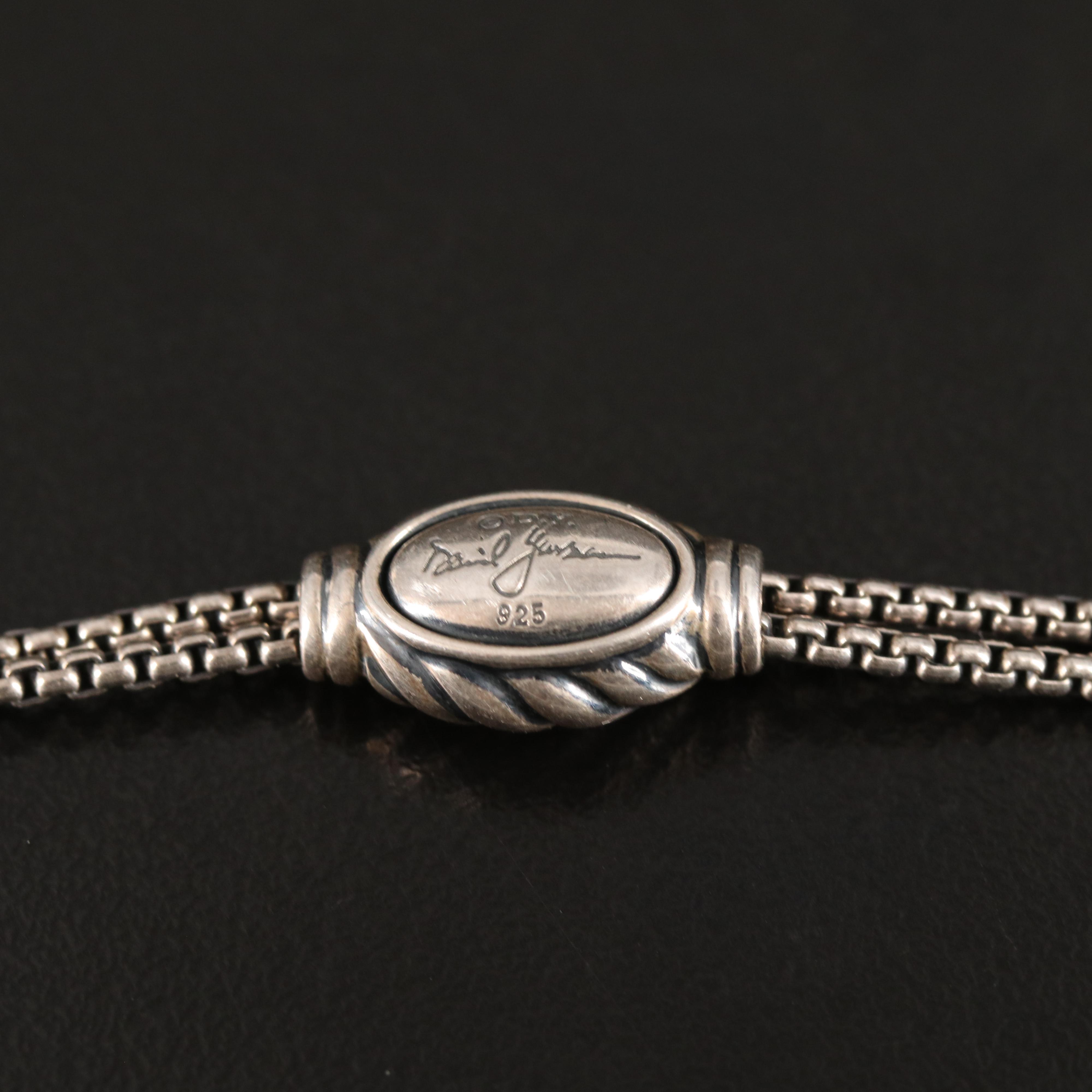 David Yurman Sterling Diamond Crossover Necklace