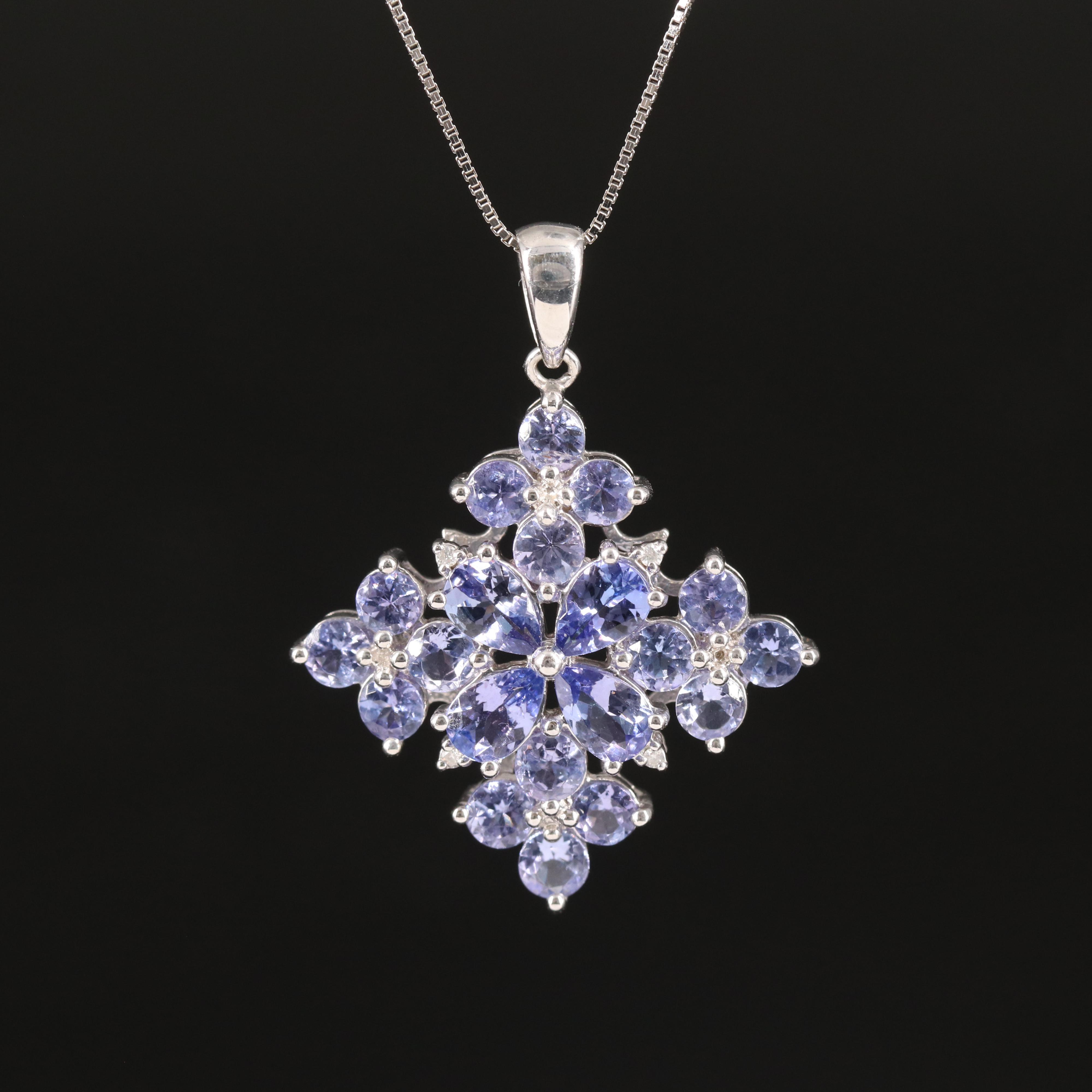 Sterling Tanzanite Pendant Necklace