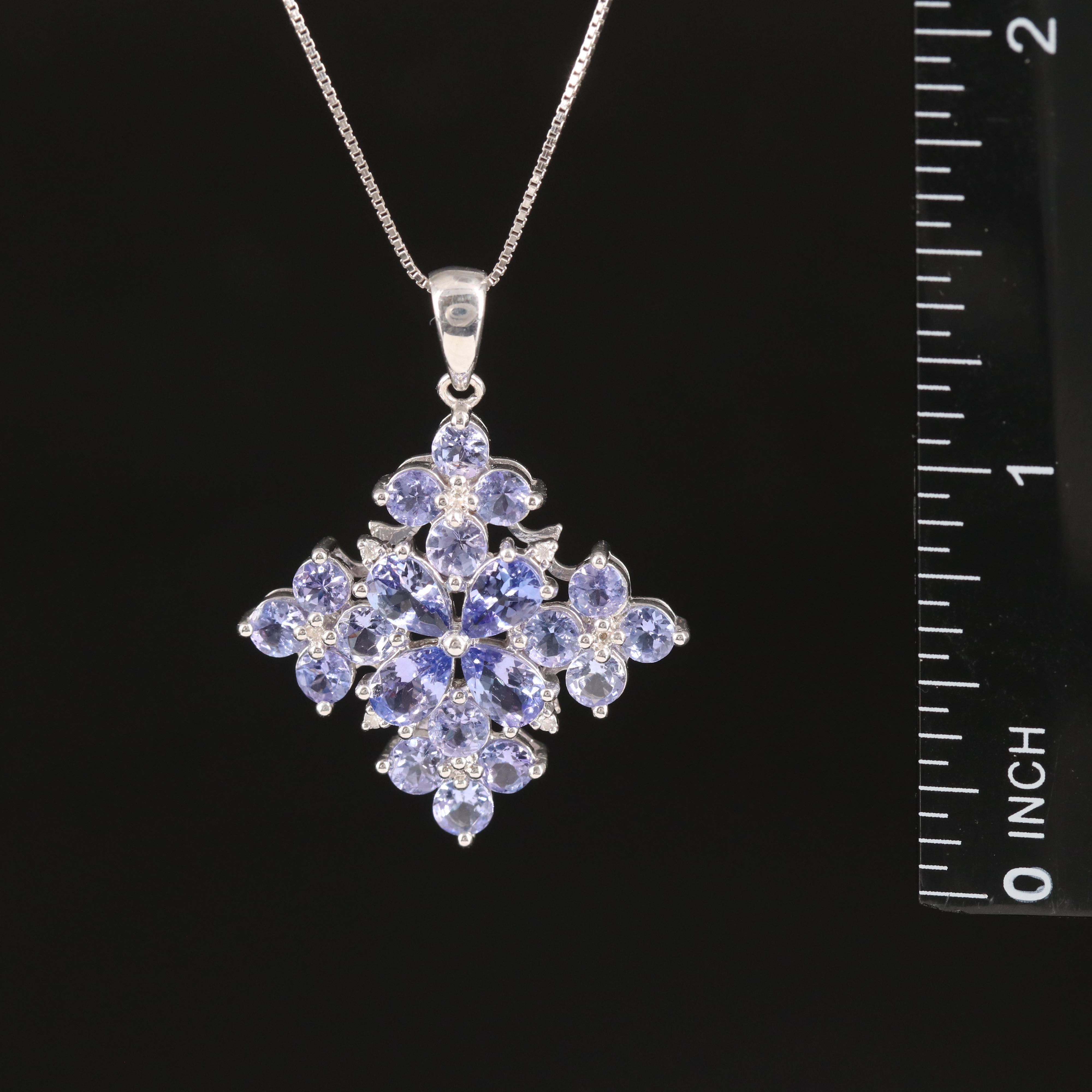 Sterling Tanzanite Pendant Necklace