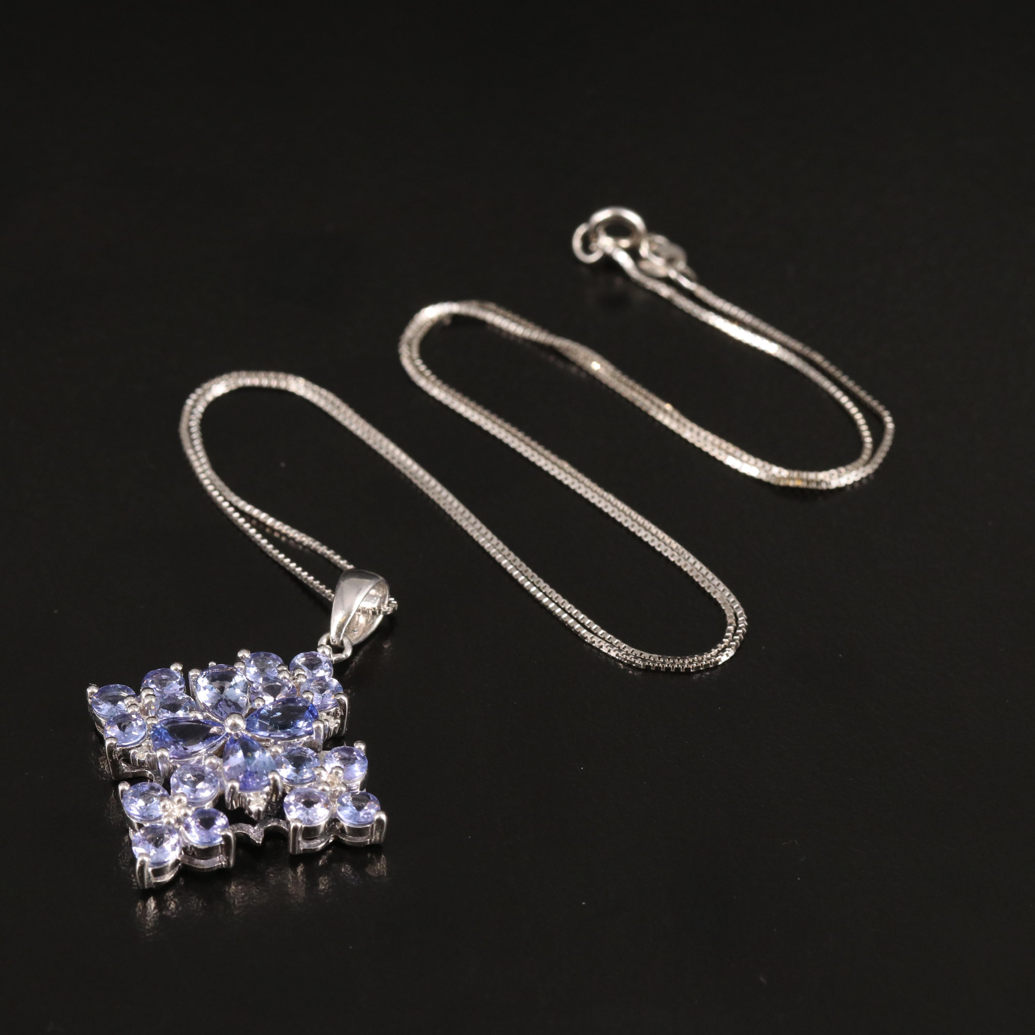 Sterling Tanzanite Pendant Necklace