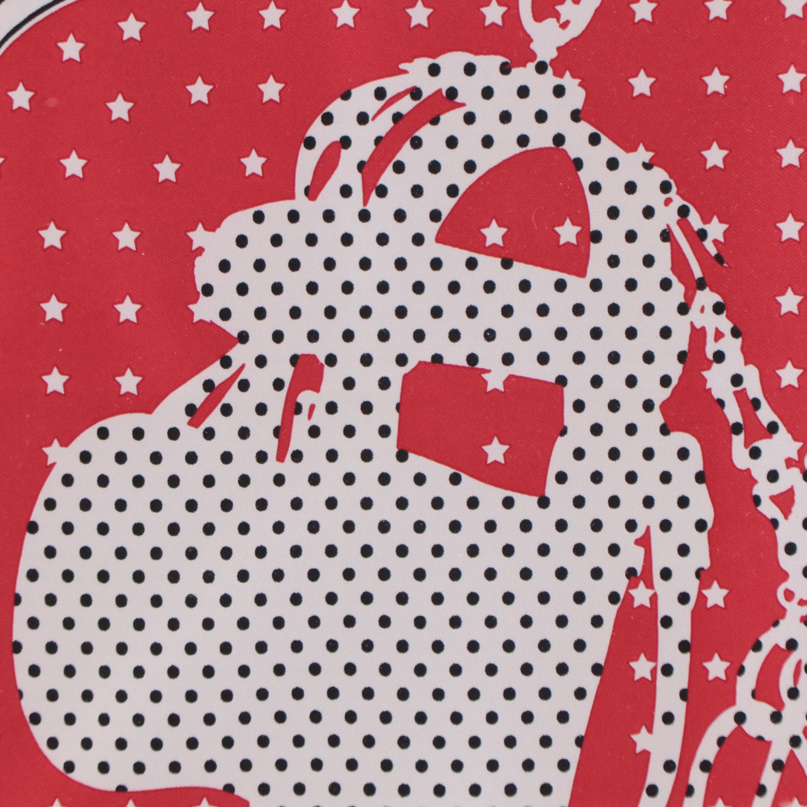 Framed Hermès "Brides de Gala a Pois" Bandana 55 in Silk Twill