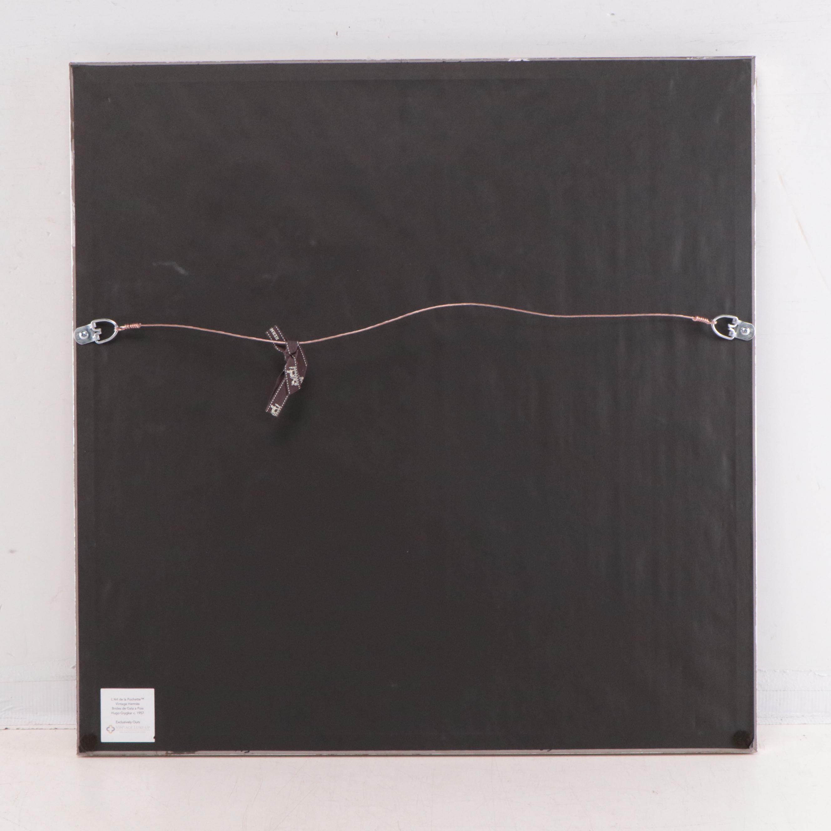 Framed Hermès "Brides de Gala a Pois" Bandana 55 in Silk Twill