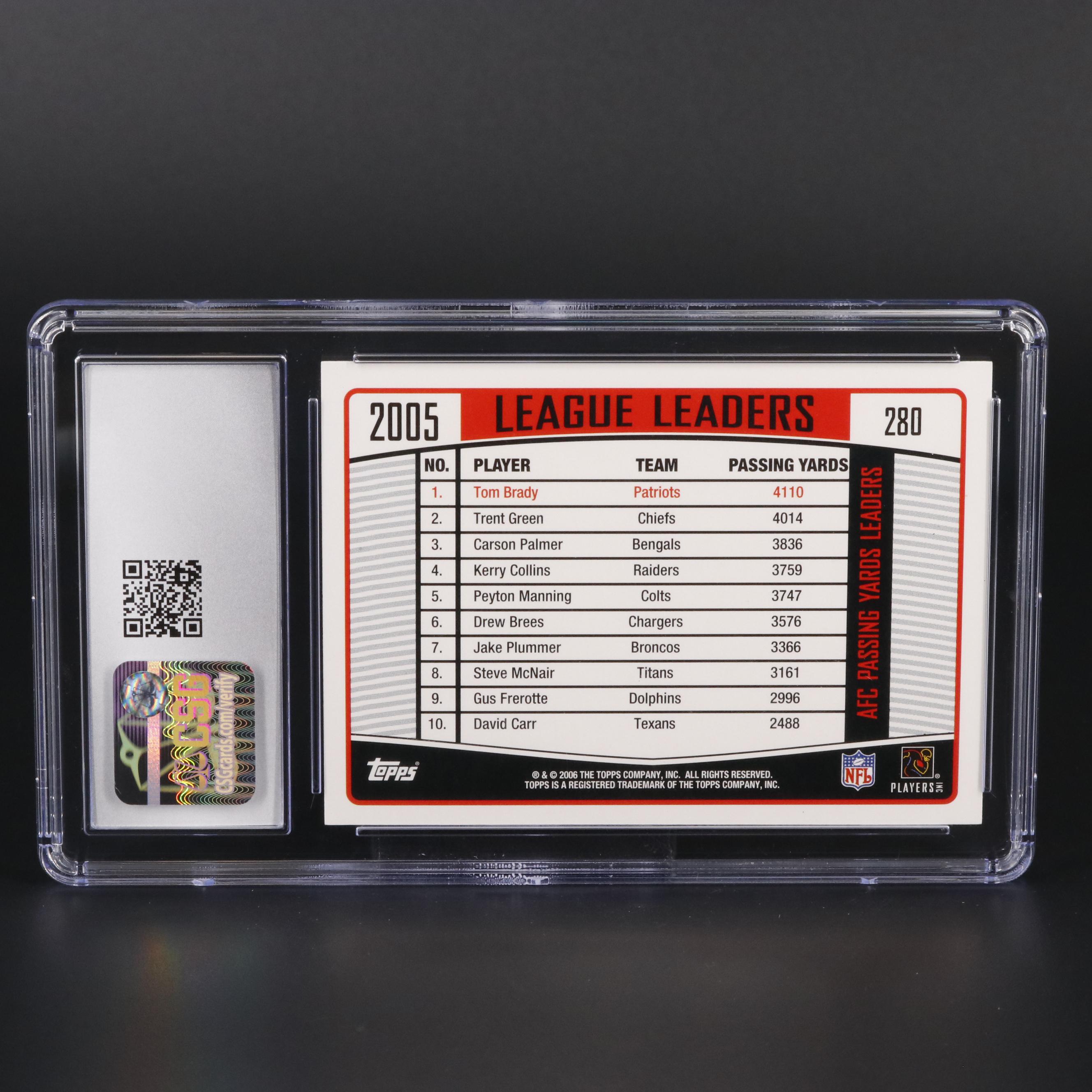 2006 Topps Tom Brady #280 Graded CSG 8.5 NM/Mint+ Football Card