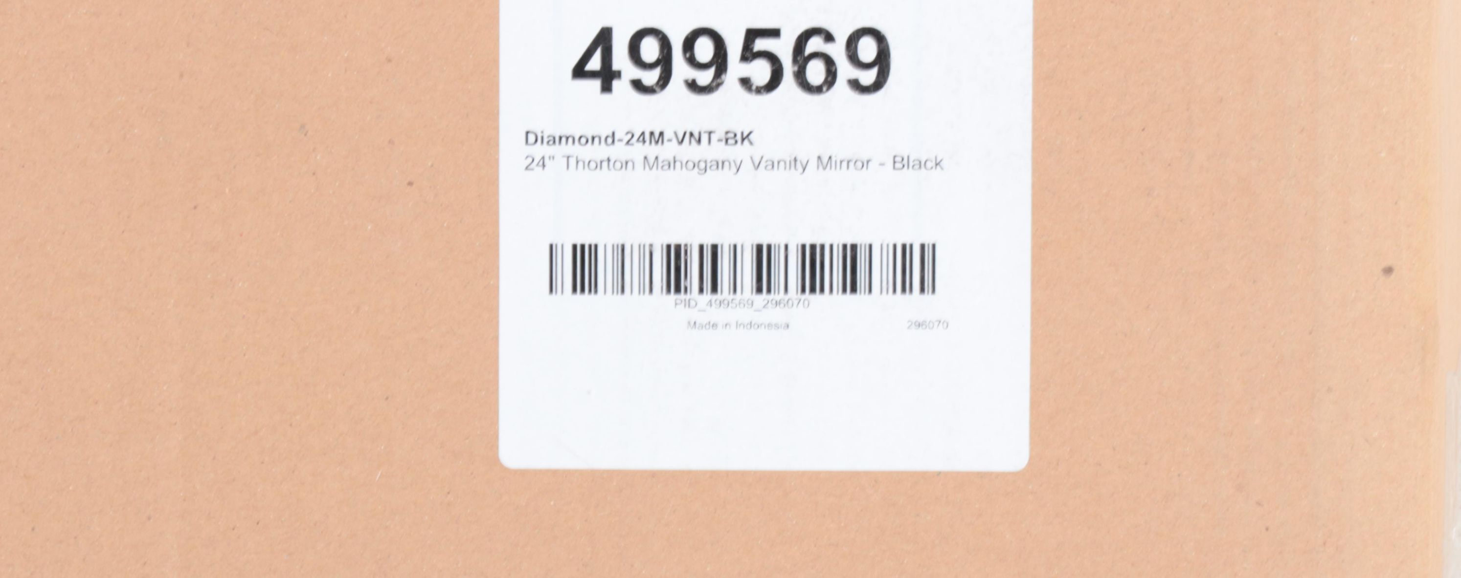 Black Finished Mahogany Vanity Mirror