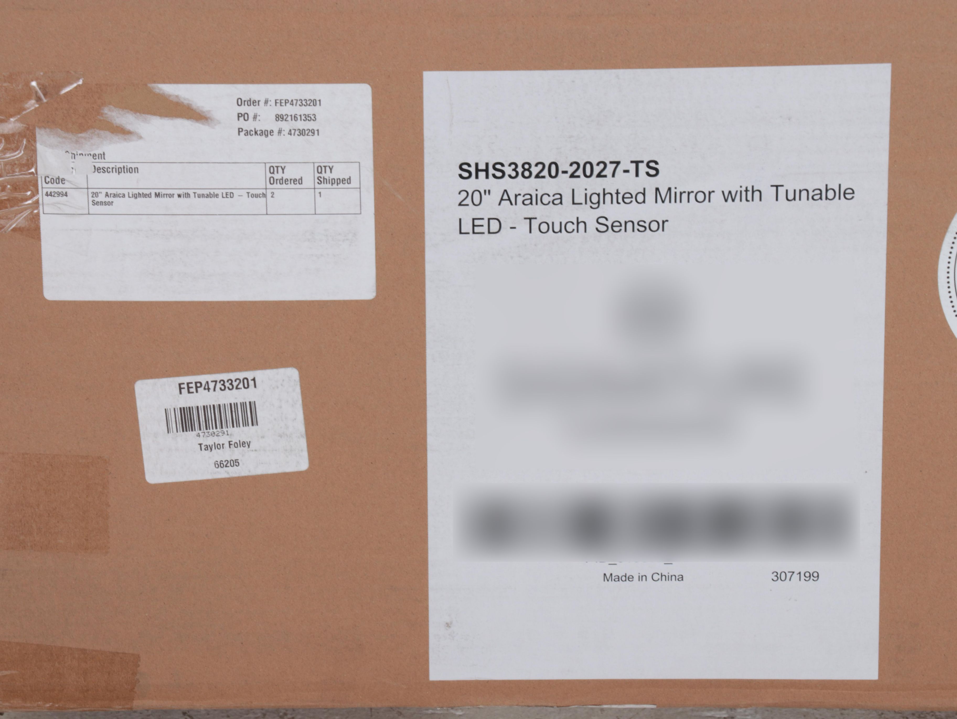 Lighted Vanity Mirror with Touch Sensor Tunable LED Backlighting