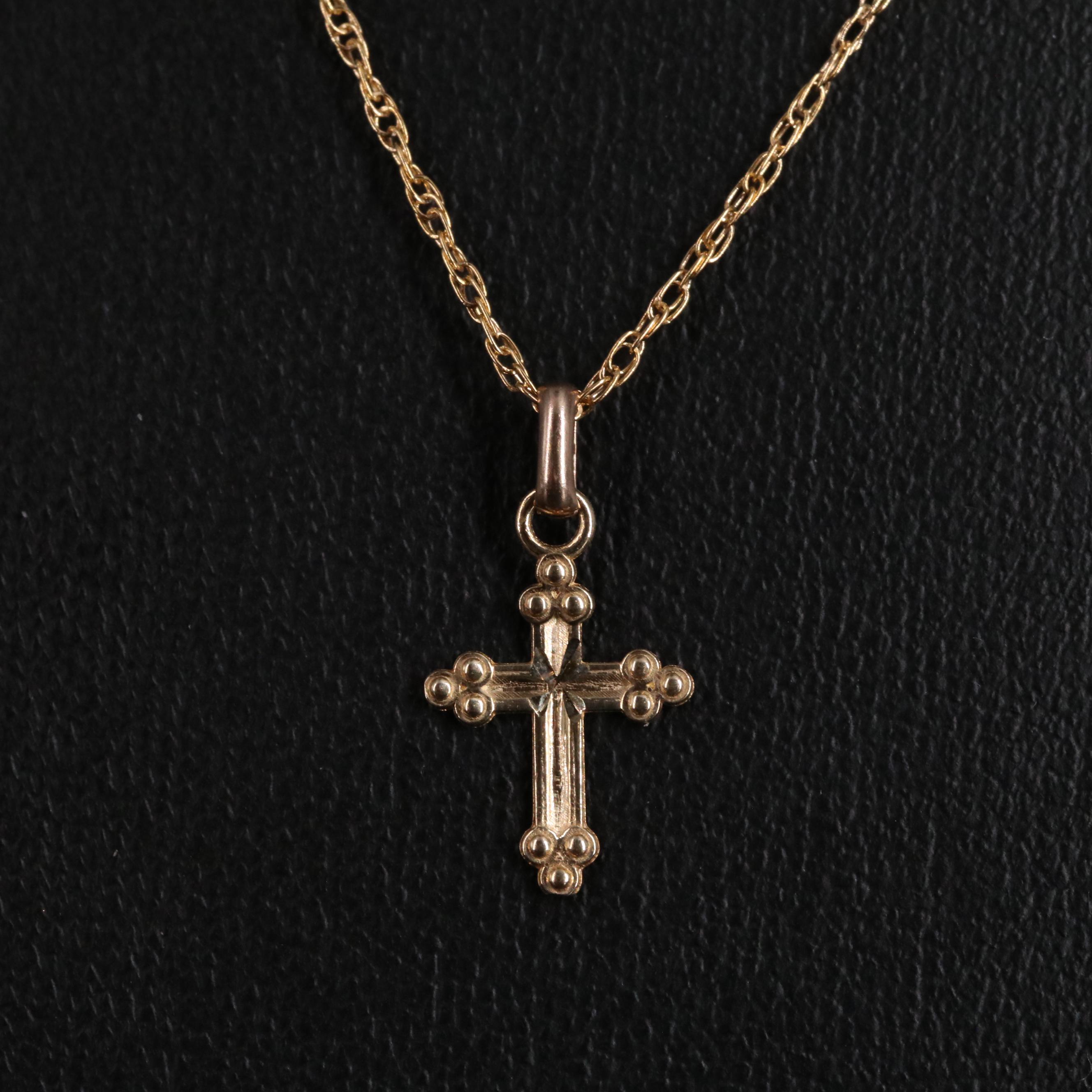 12K Gold Cross Pendant Necklace