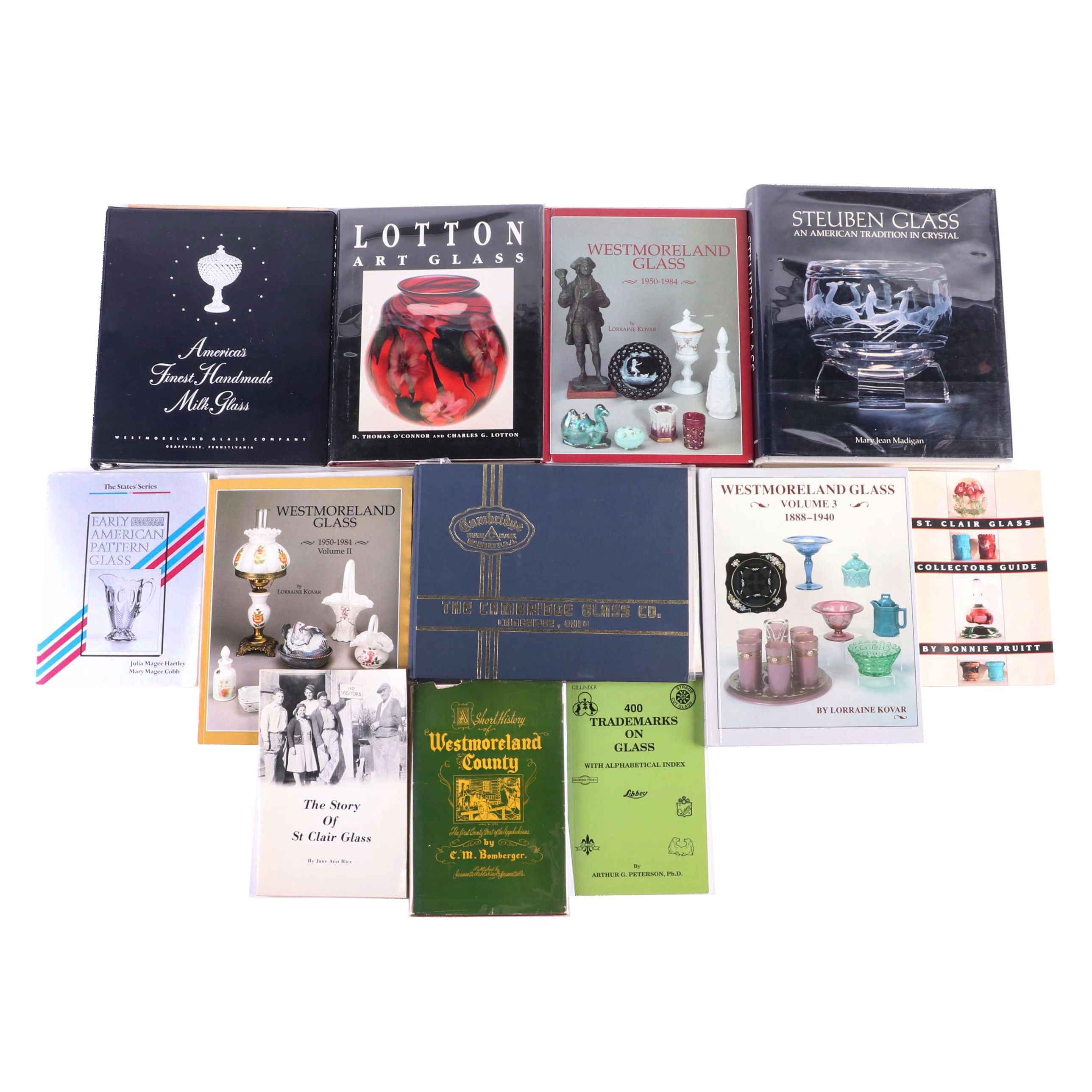 Artist Signed "The Story of St. Clair Glass" with Other Art Glass Books