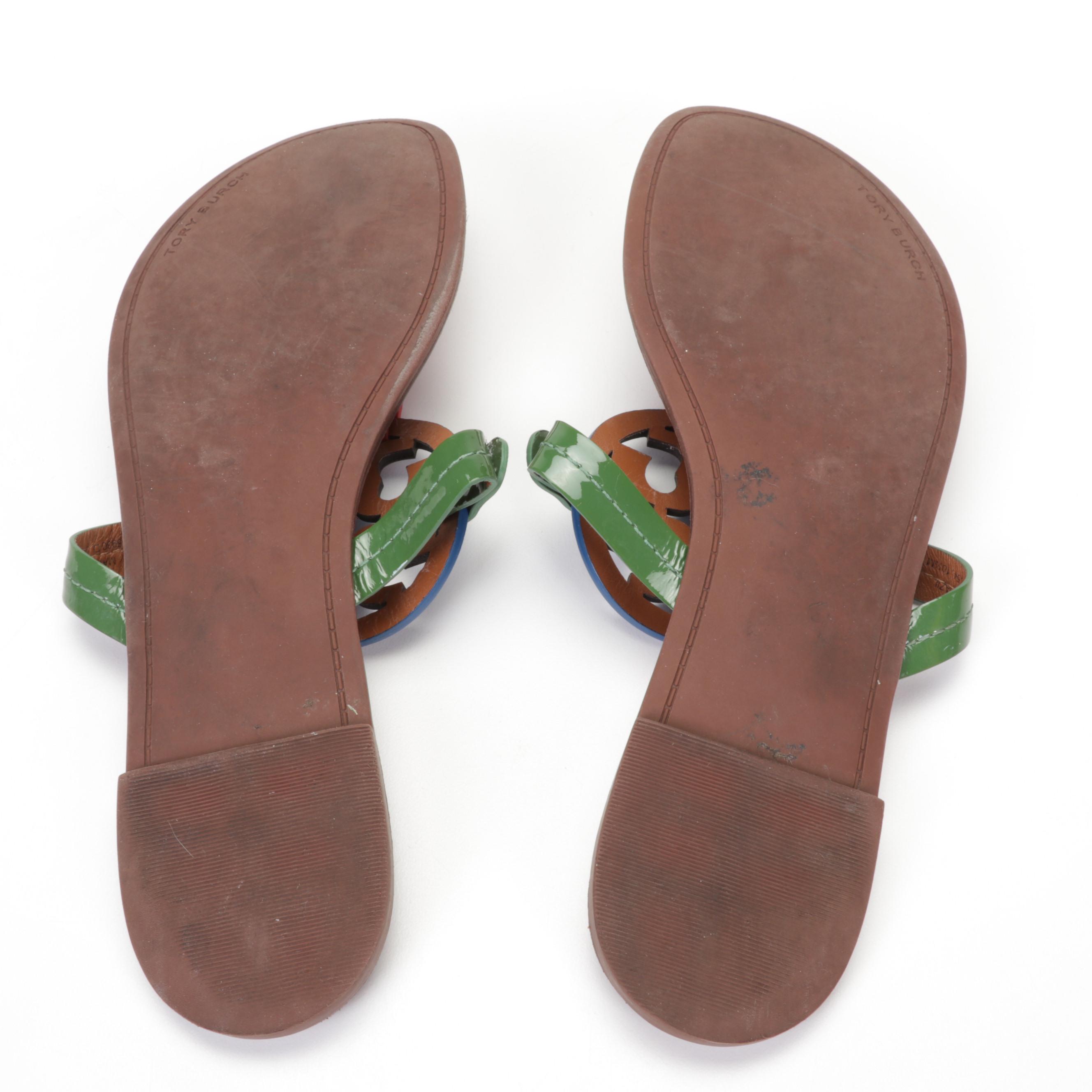 Tory Burch Miller Multicolor Sandals with Navy, Black, and Quilted Ballet Flats