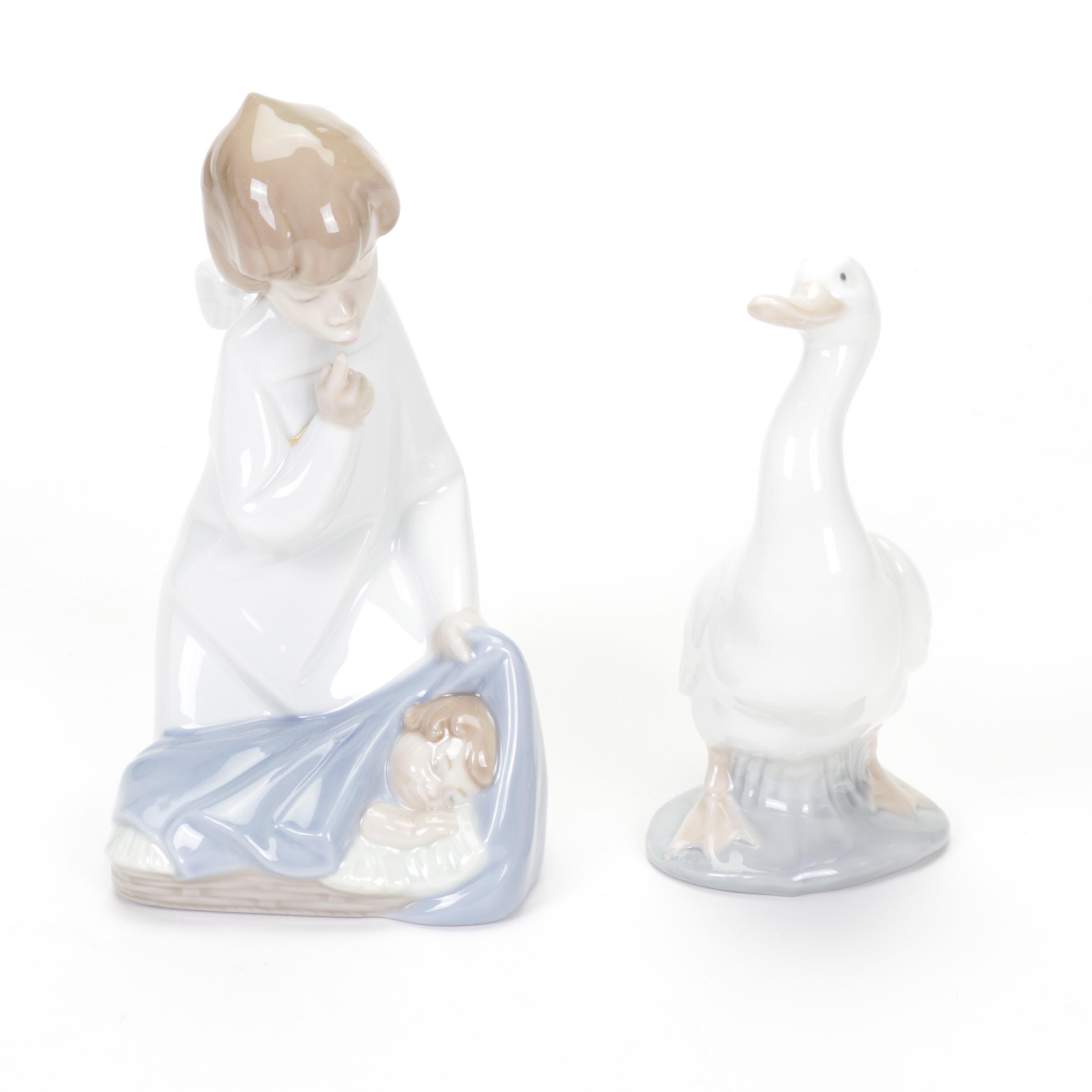 Lladró and Nao by Lladró "Dancer with Veil", "Boy Thinking", and More Figurines