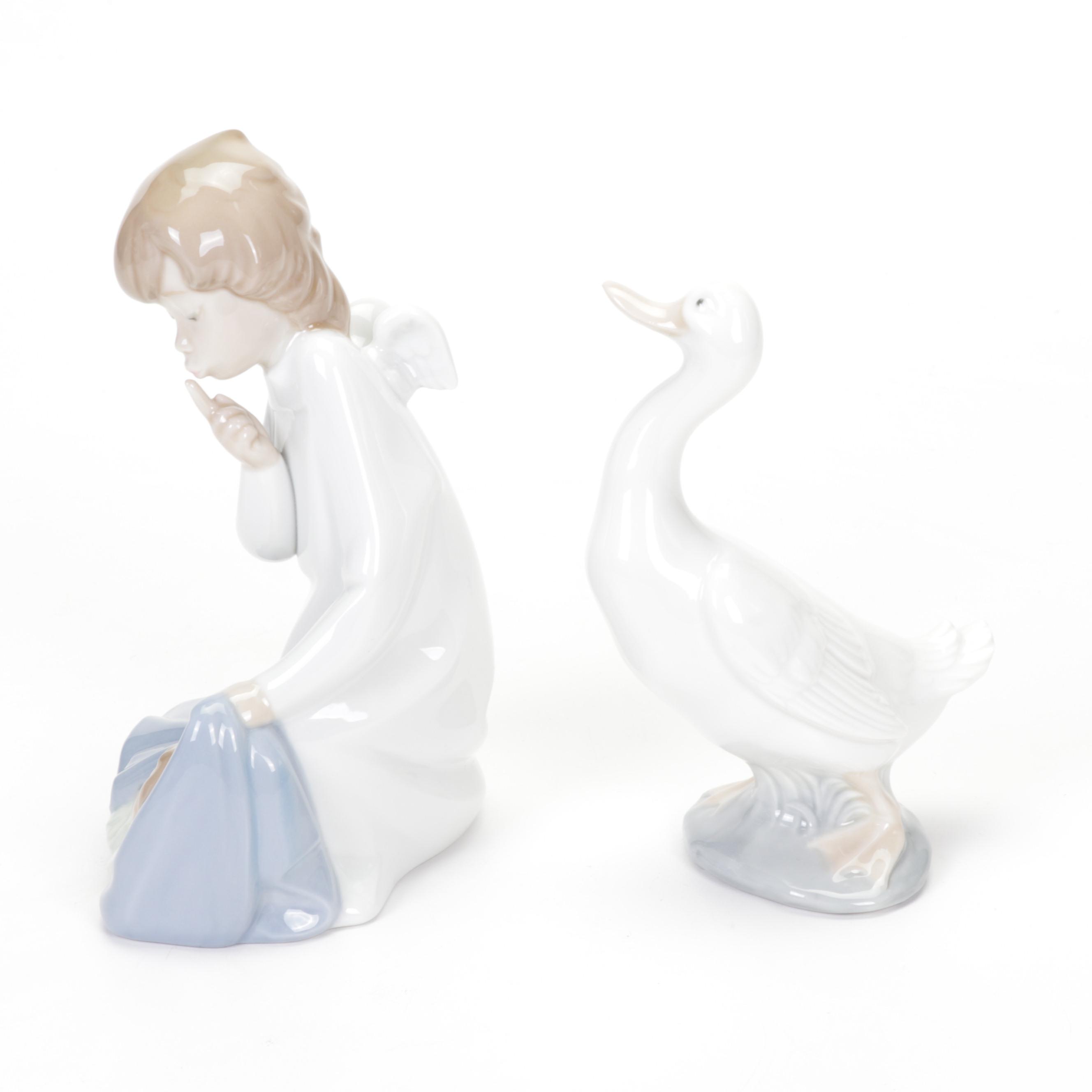 Lladró and Nao by Lladró "Dancer with Veil", "Boy Thinking", and More Figurines