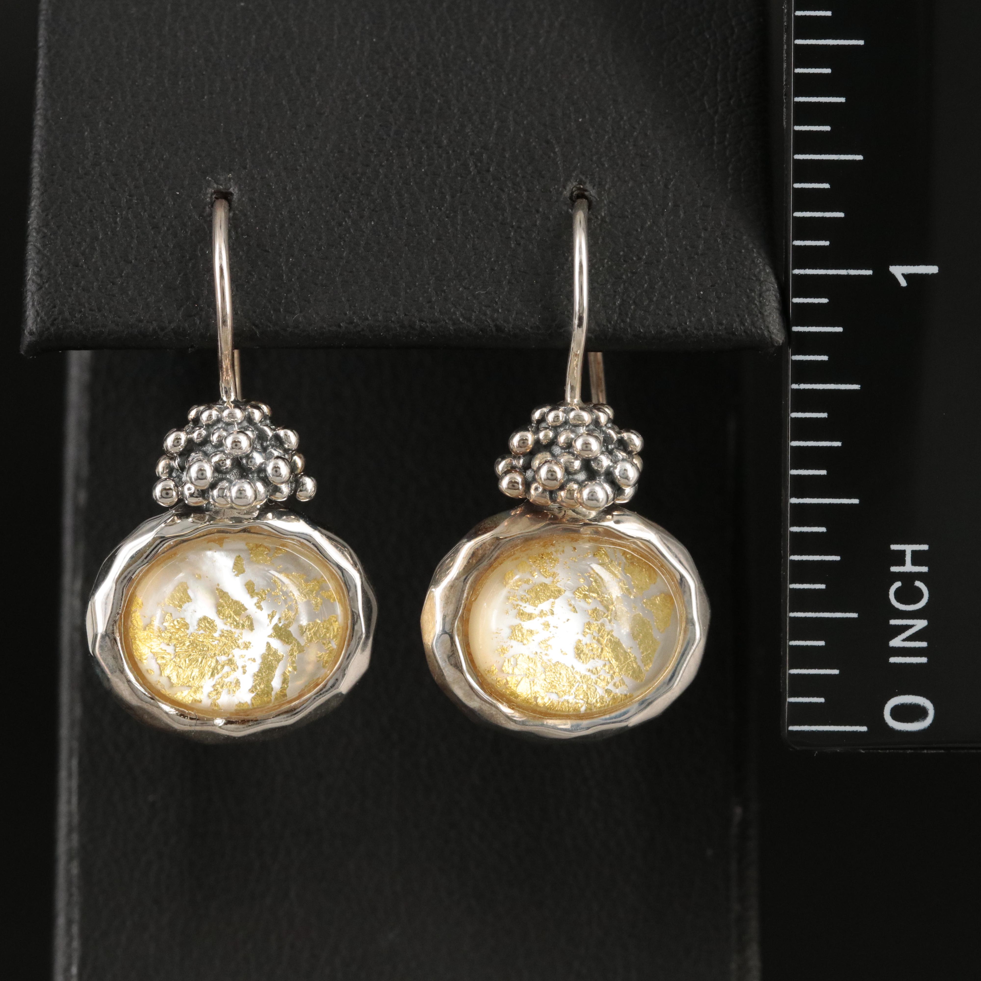 Michael Dawkins Sterling Quartz and Mother-of-Pearl Doublet Earrings