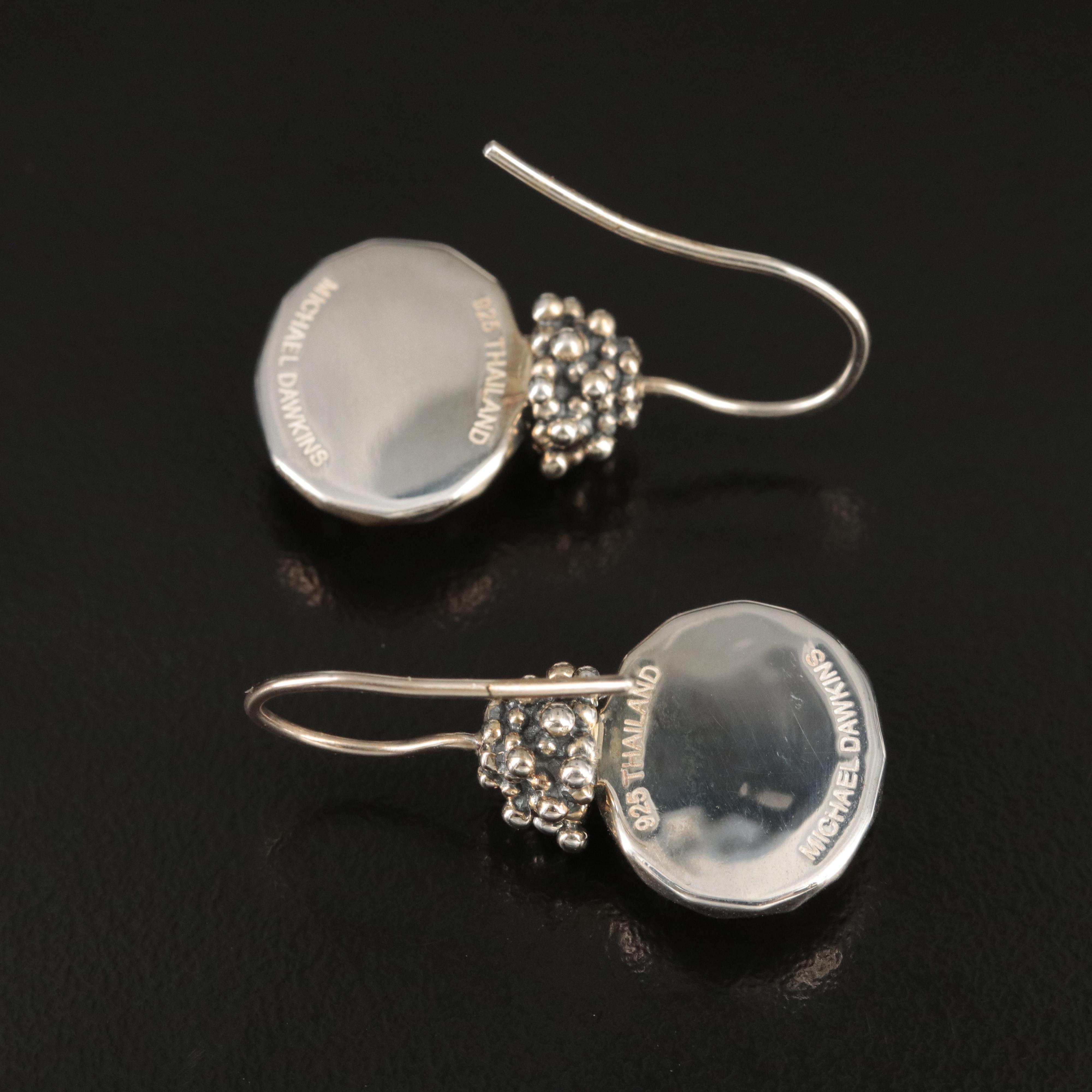 Michael Dawkins Sterling Quartz and Mother-of-Pearl Doublet Earrings