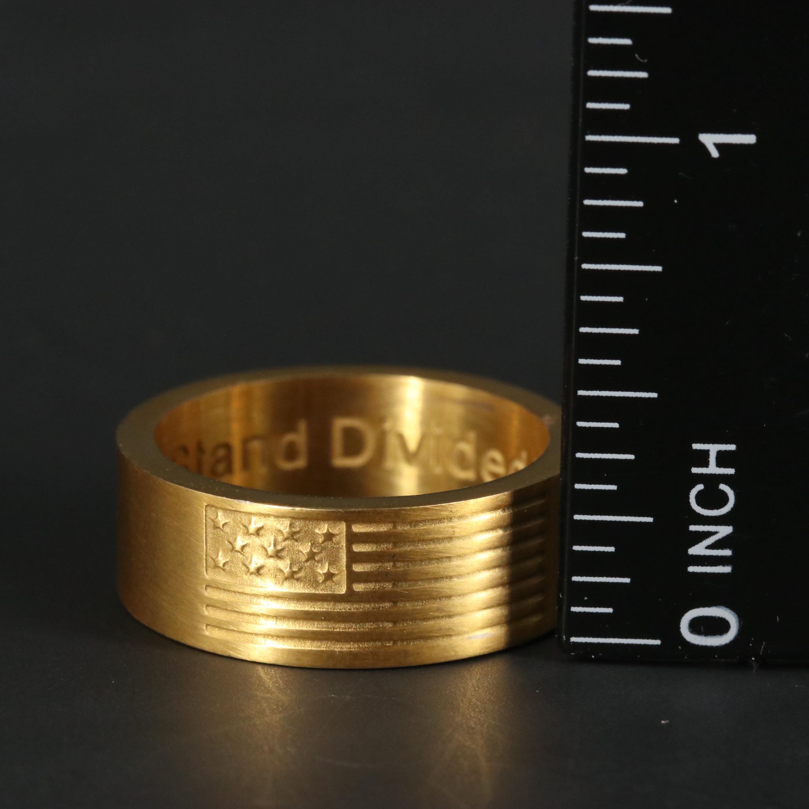 Stainless Steel American Flag Ring