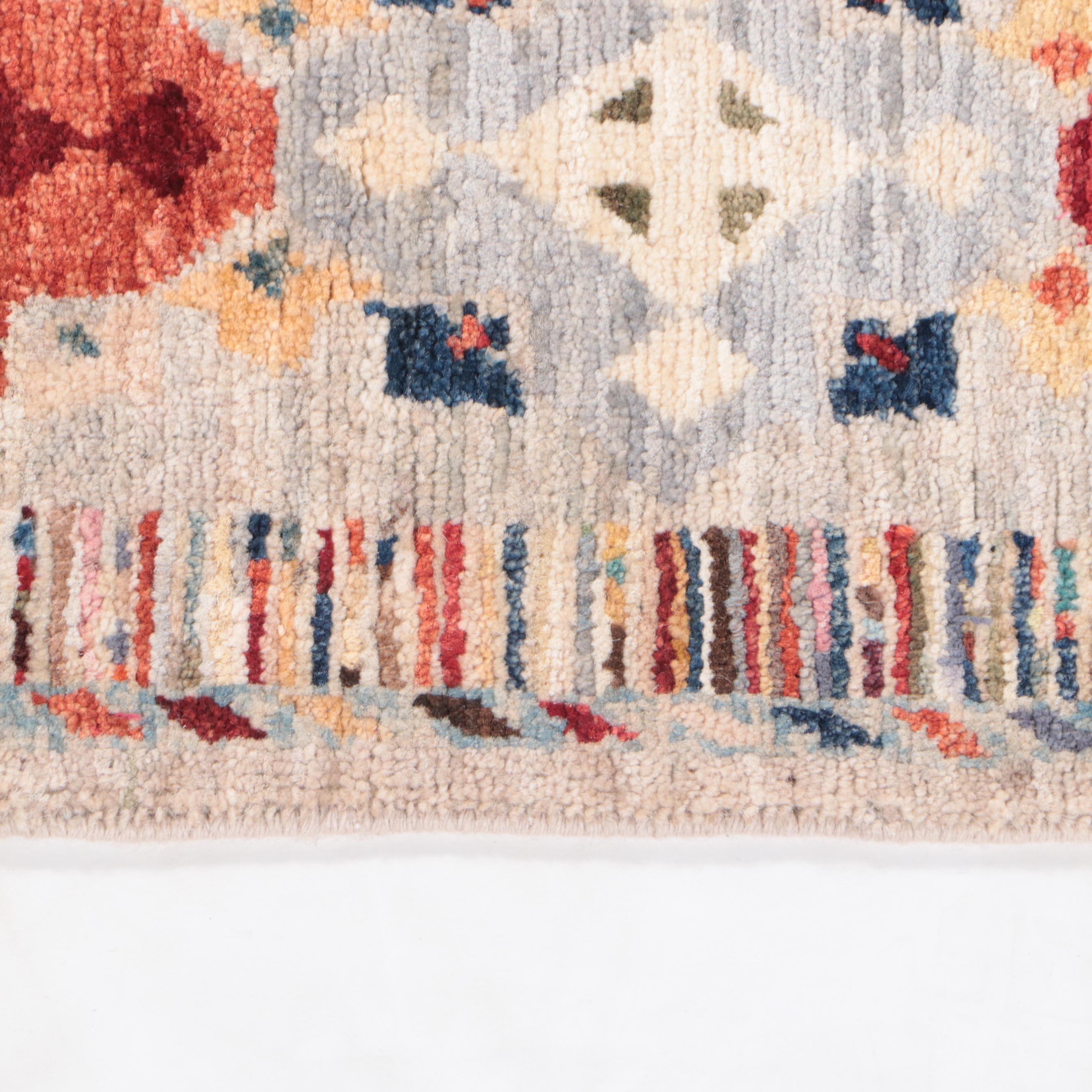 1'9 x 4'10 Hand-Knotted Afghan Kazak Accent Rug