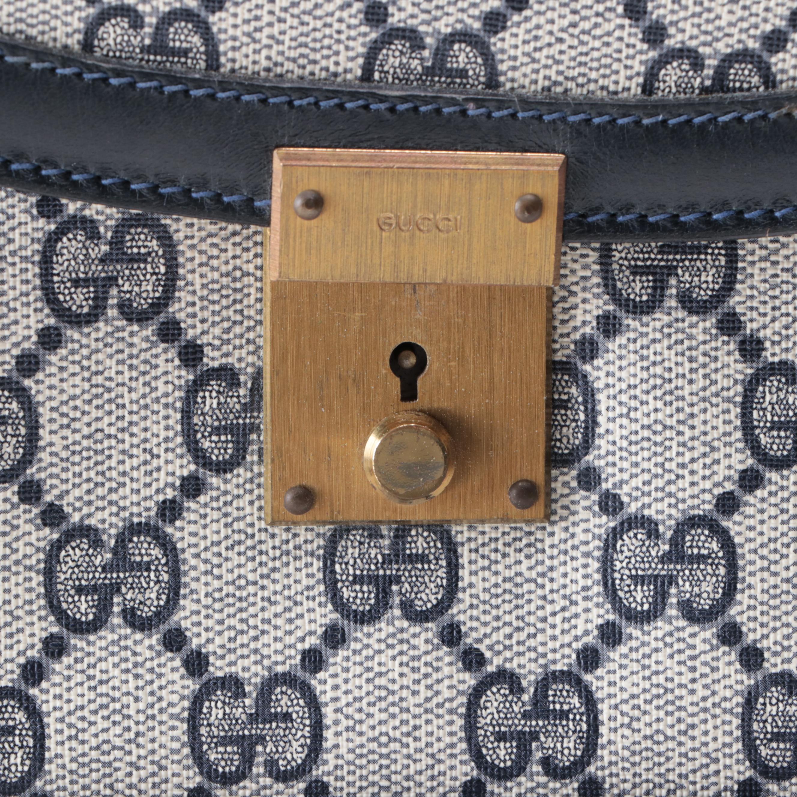 Gucci Flap Front Accordion Shoulder Bag in Coated Canvas and Leather