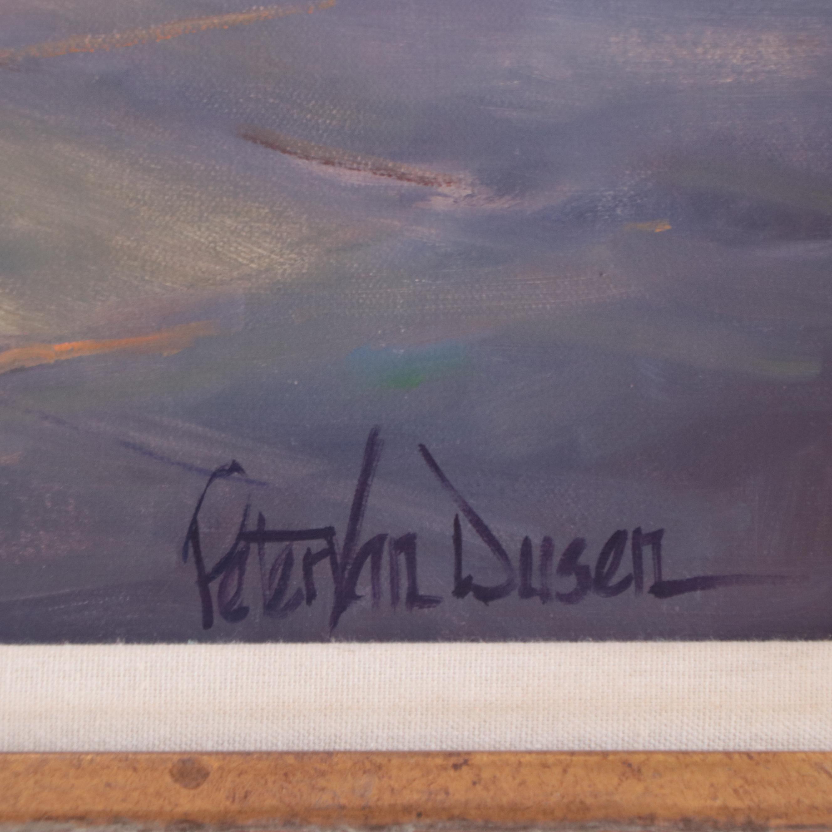 Peter Van Dusen Oil Painting of Courtyard With Arched Doorways