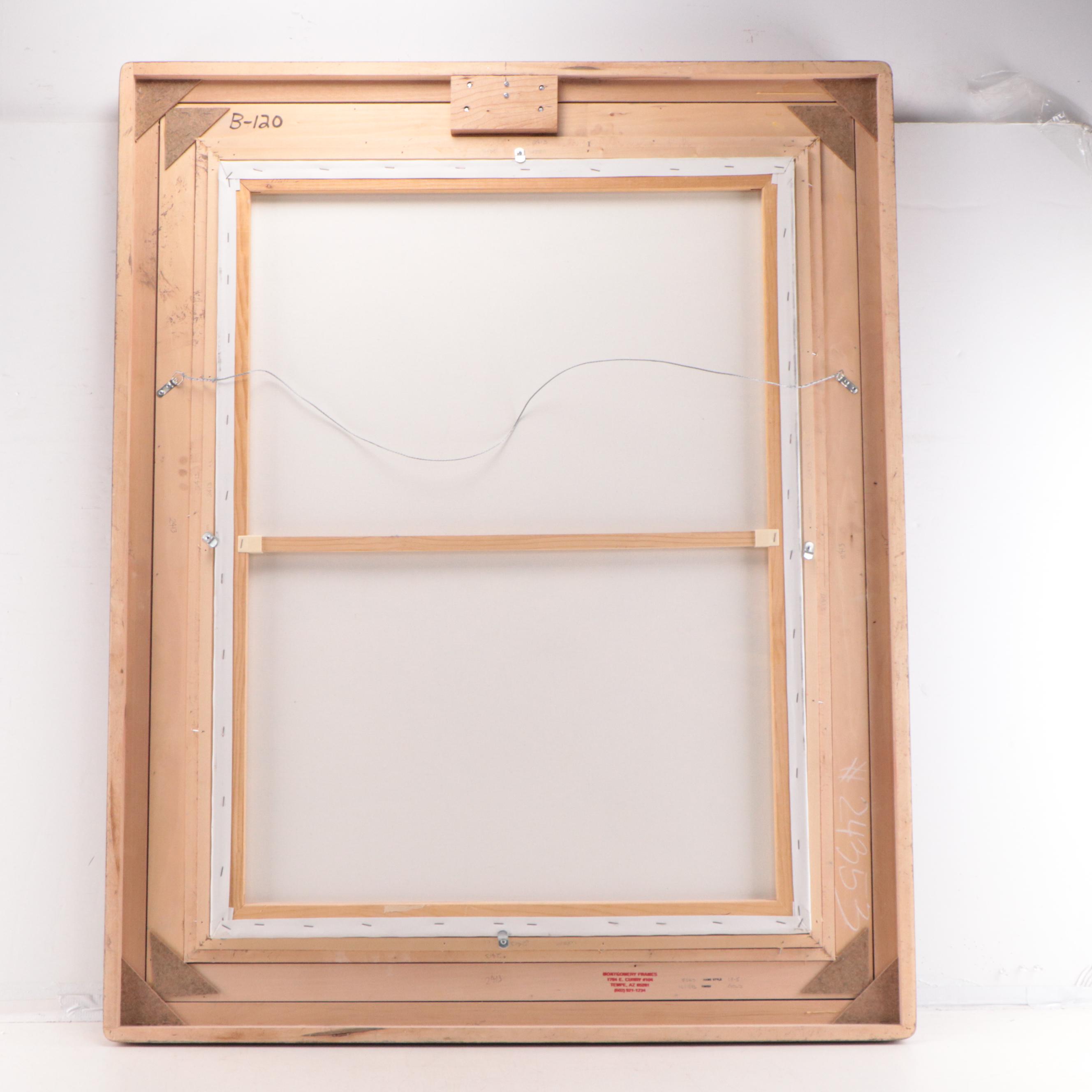 Peter Van Dusen Oil Painting of Courtyard With Arched Doorways