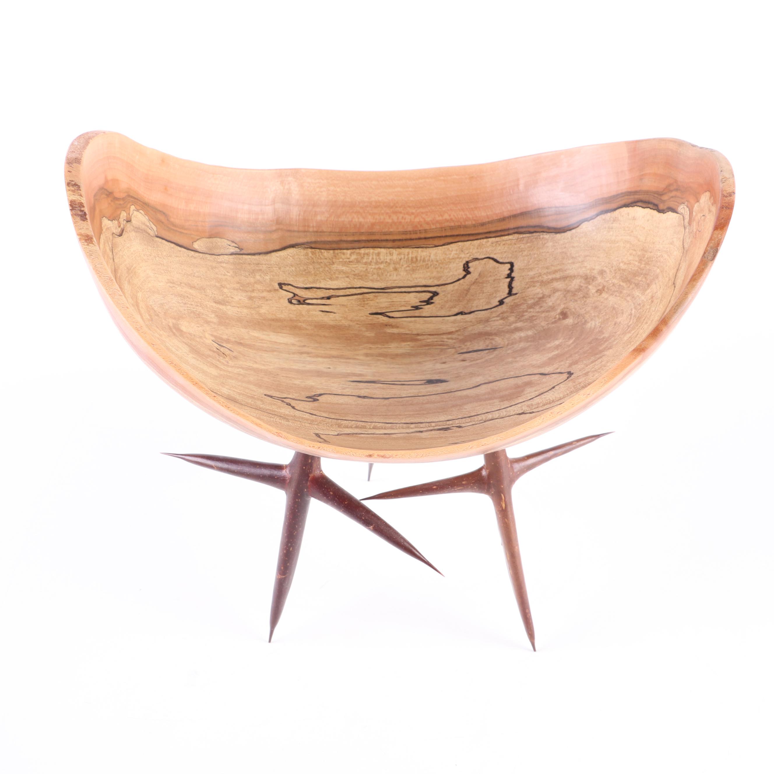 Ash, Elm Burl and Dogwood Handcrafted Decorative Wooden Bowls