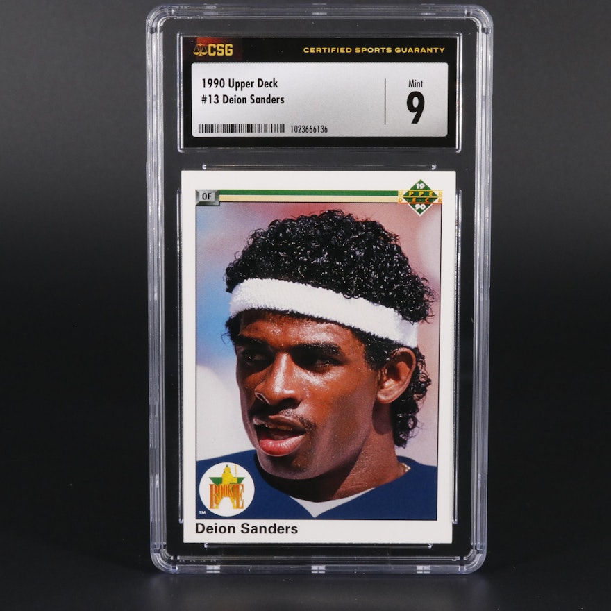 1990 Upper Deck Deion Sanders #13 Graded CSG 9 Mint Baseball Card