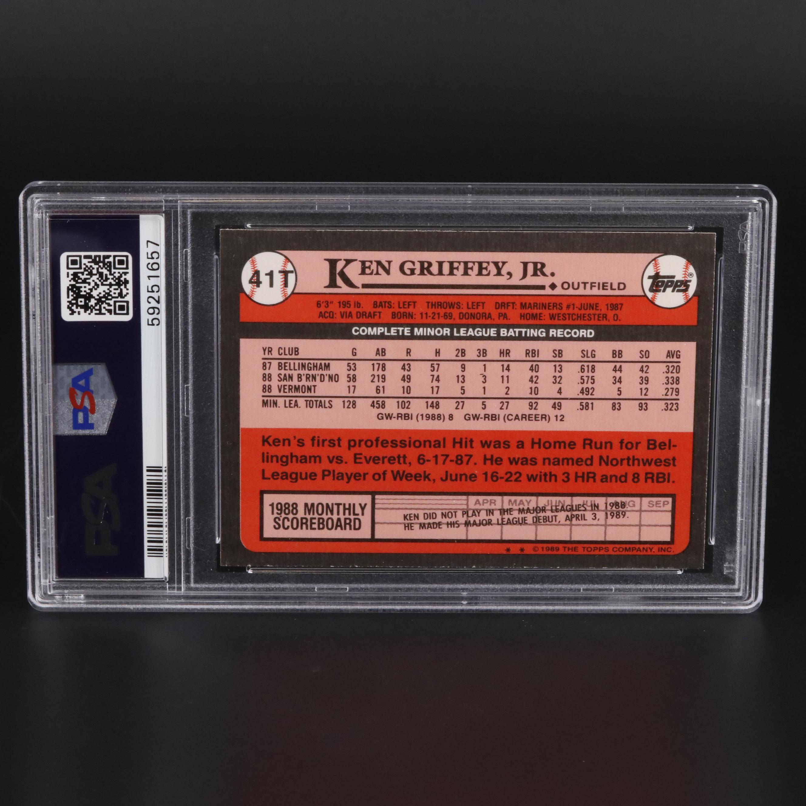 1989 Topps Traded Ken Griffey Jr. #41T Graded PSA 10 Gem Mint Baseball Card