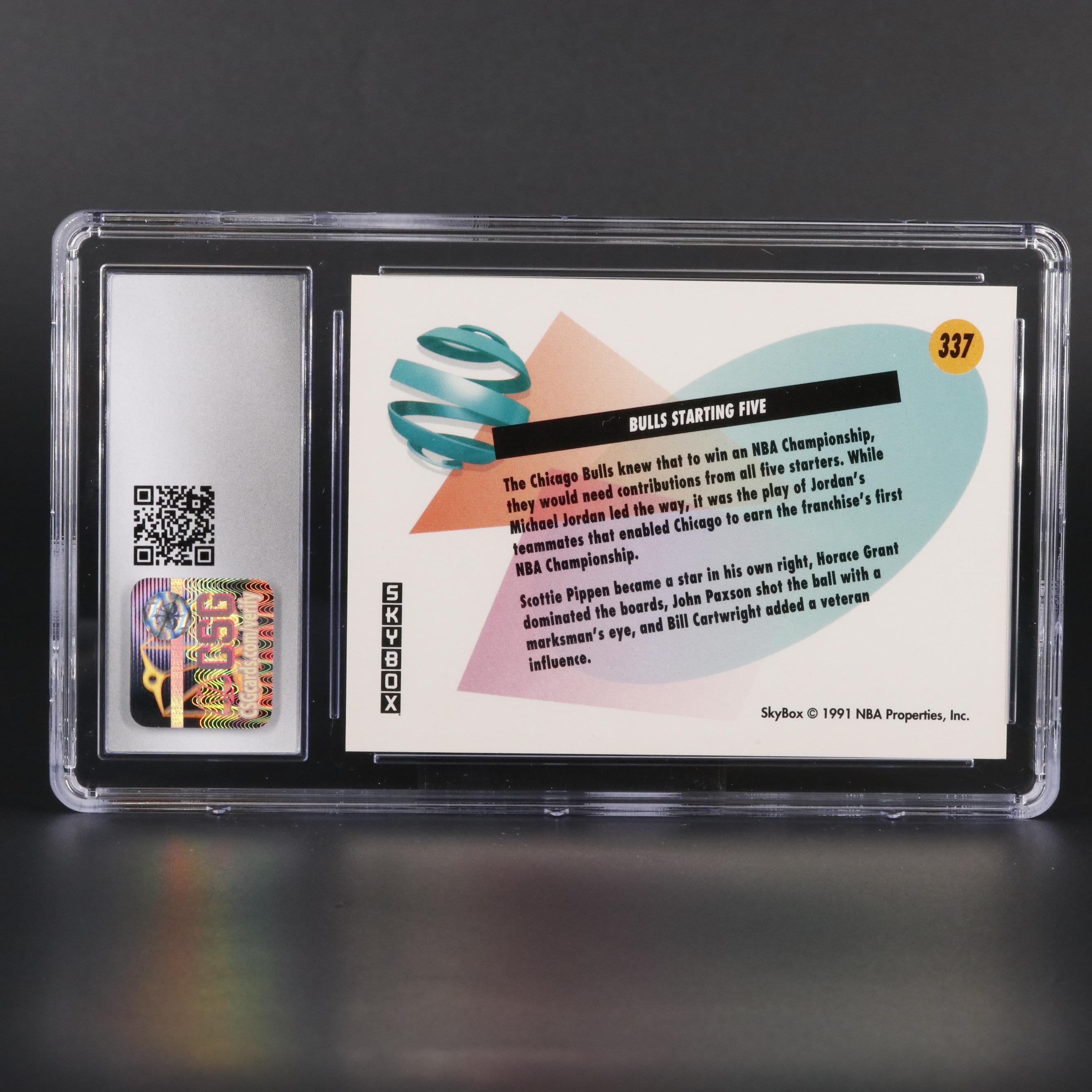 1991 SkyBox Chicago Bulls #337 Graded CSG 9 Mint Basketball Card