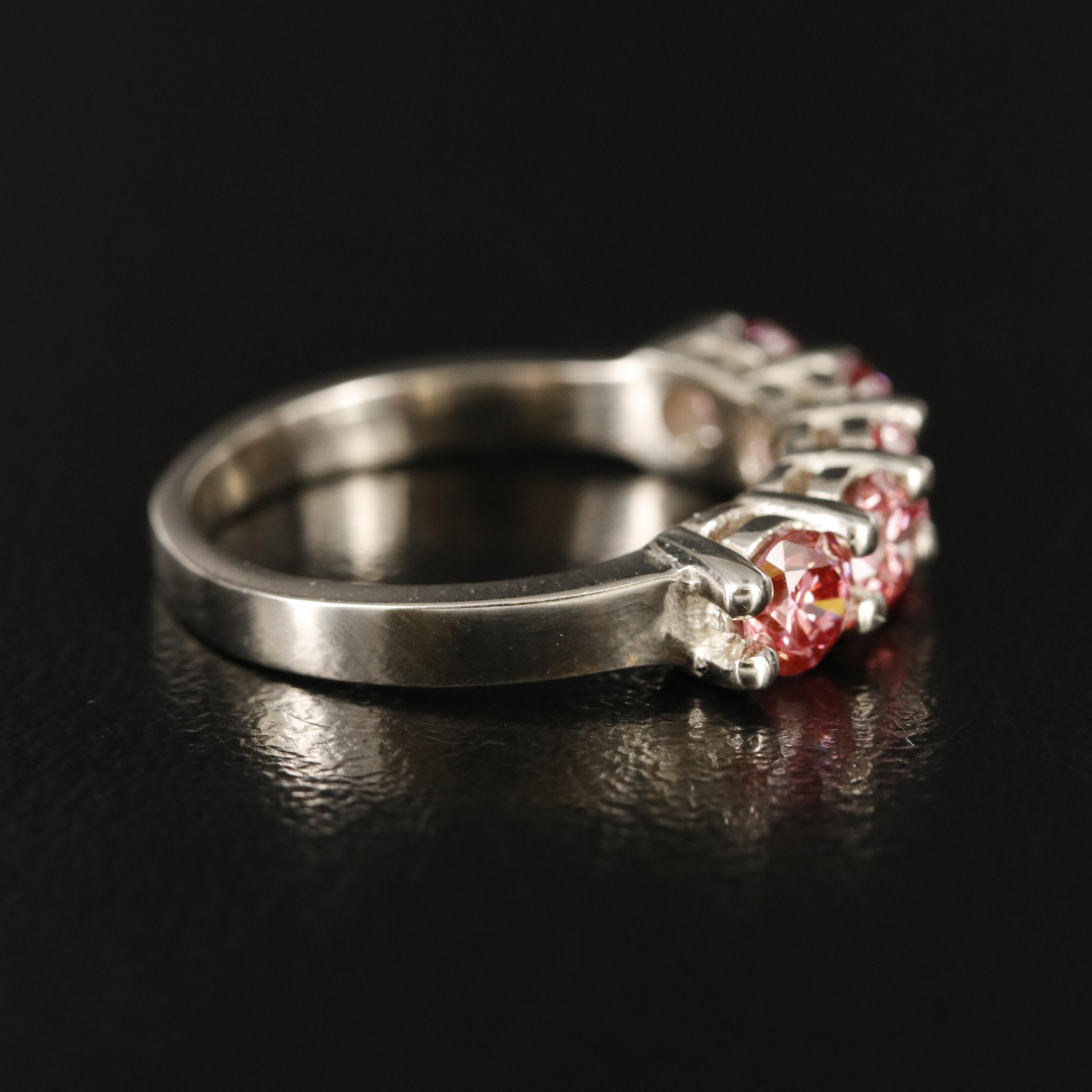 10K 1.00 CTW Fancy Pink Diamond Five Stone Band