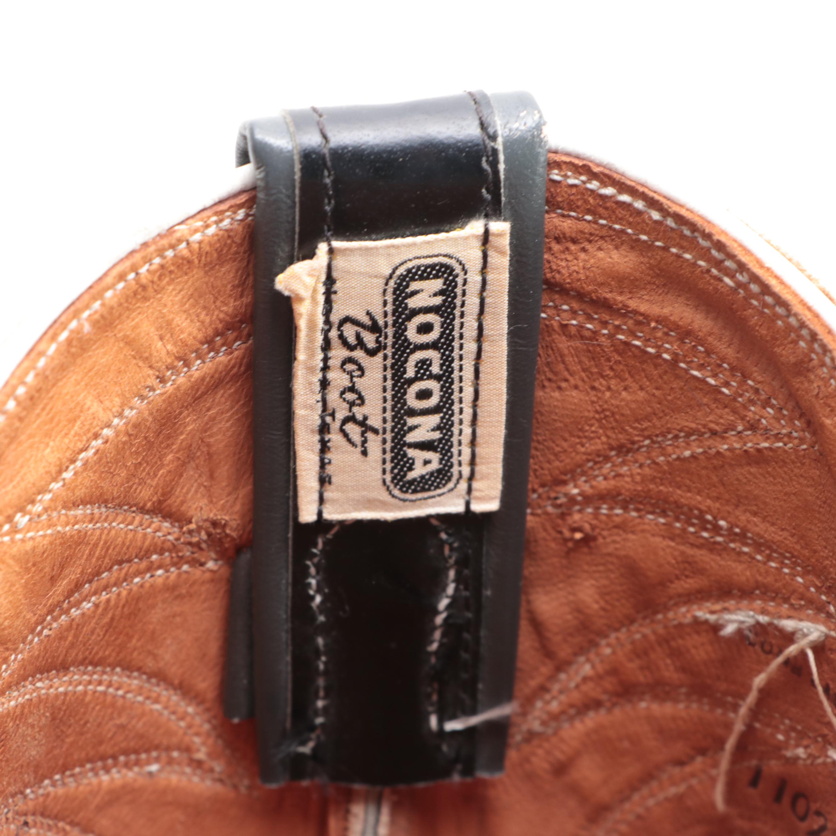 Men's Nocona Leather Western Boots with Lizard Skin Cap Toe