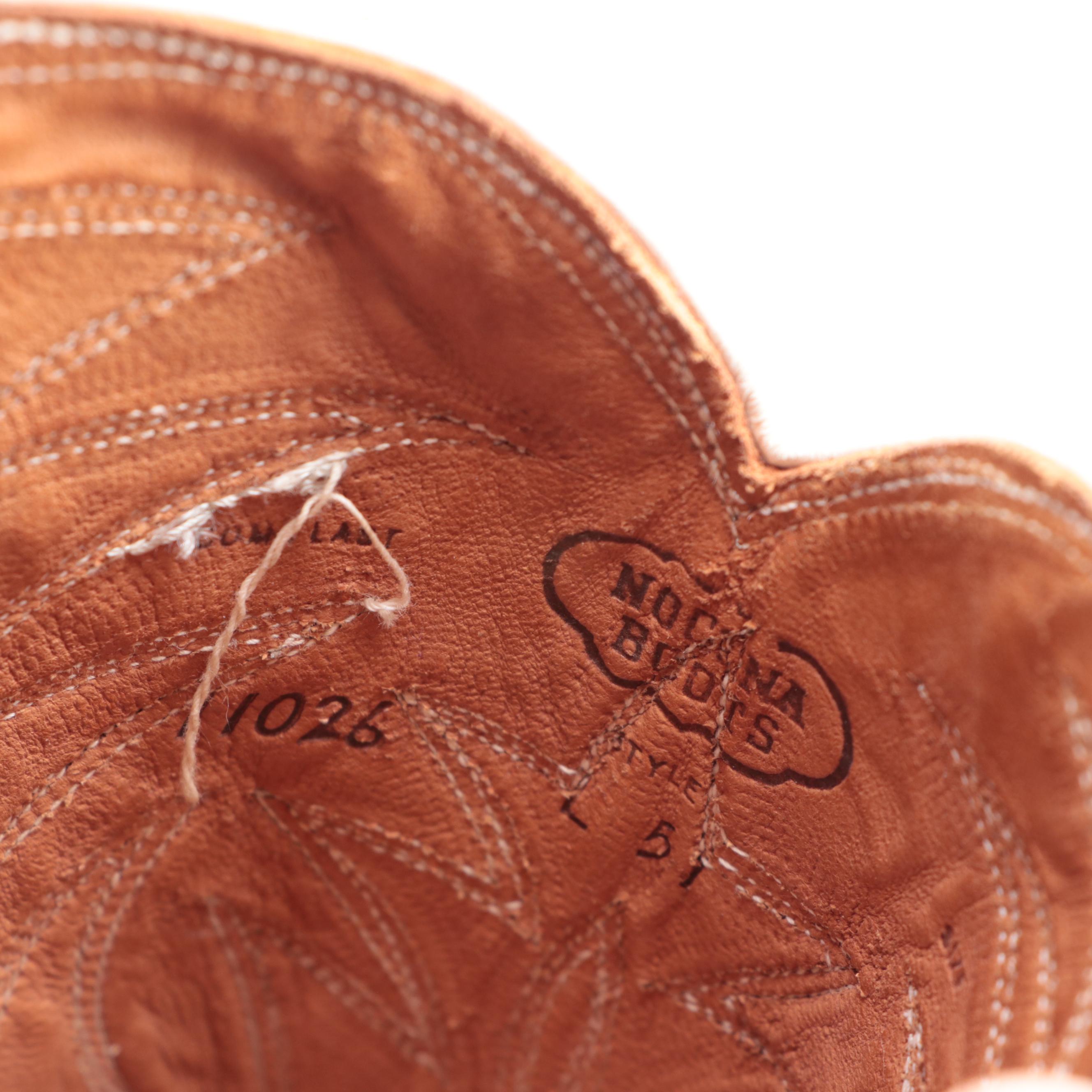 Men's Nocona Leather Western Boots with Lizard Skin Cap Toe