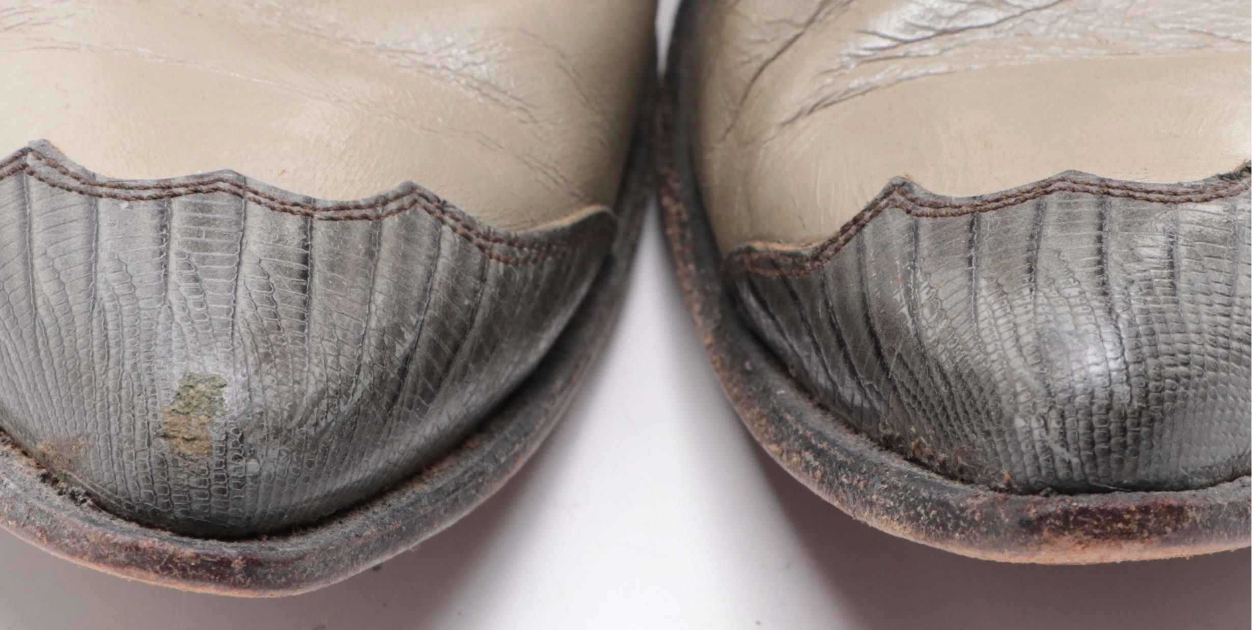 Men's Nocona Leather Western Boots with Lizard Skin Cap Toe