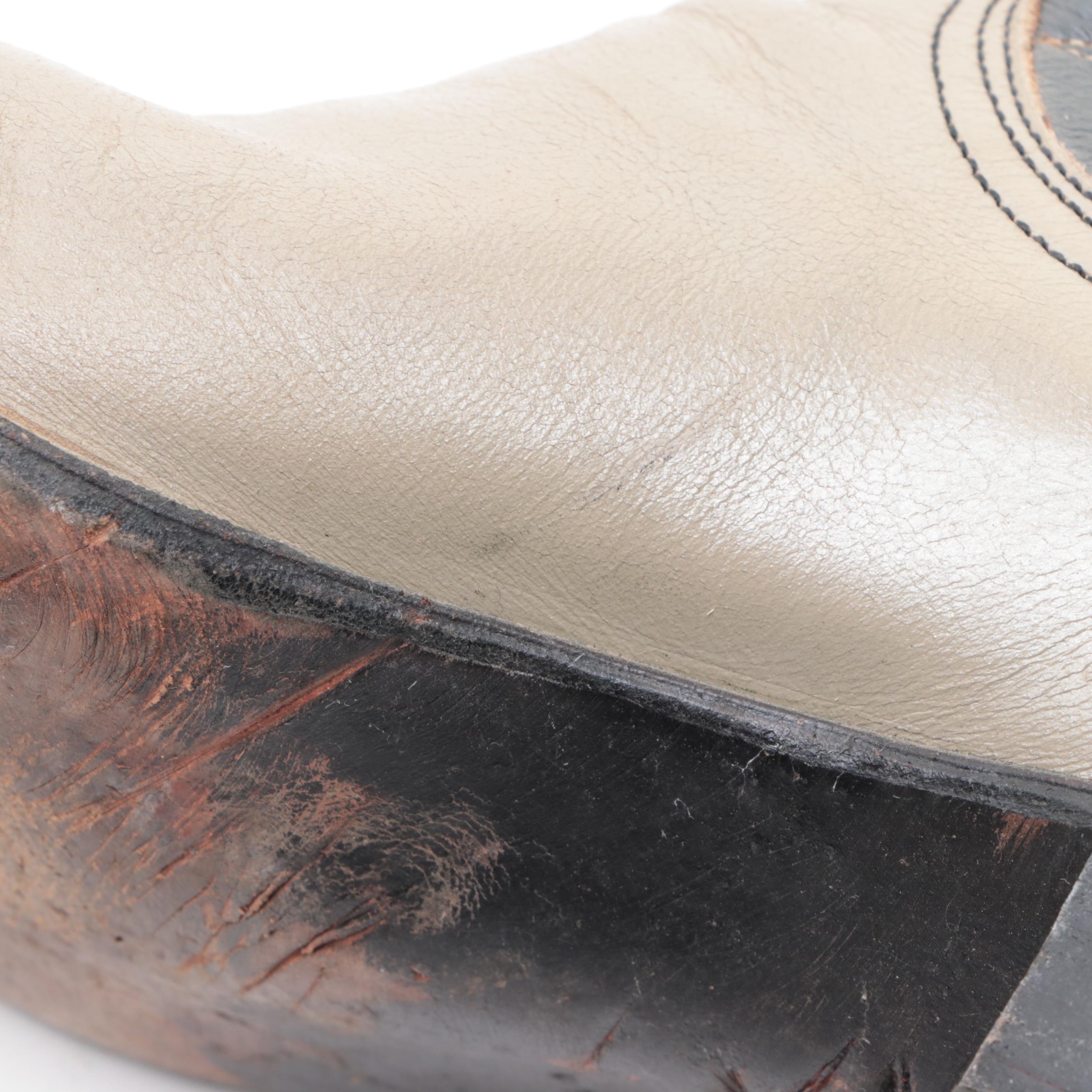 Men's Nocona Leather Western Boots with Lizard Skin Cap Toe