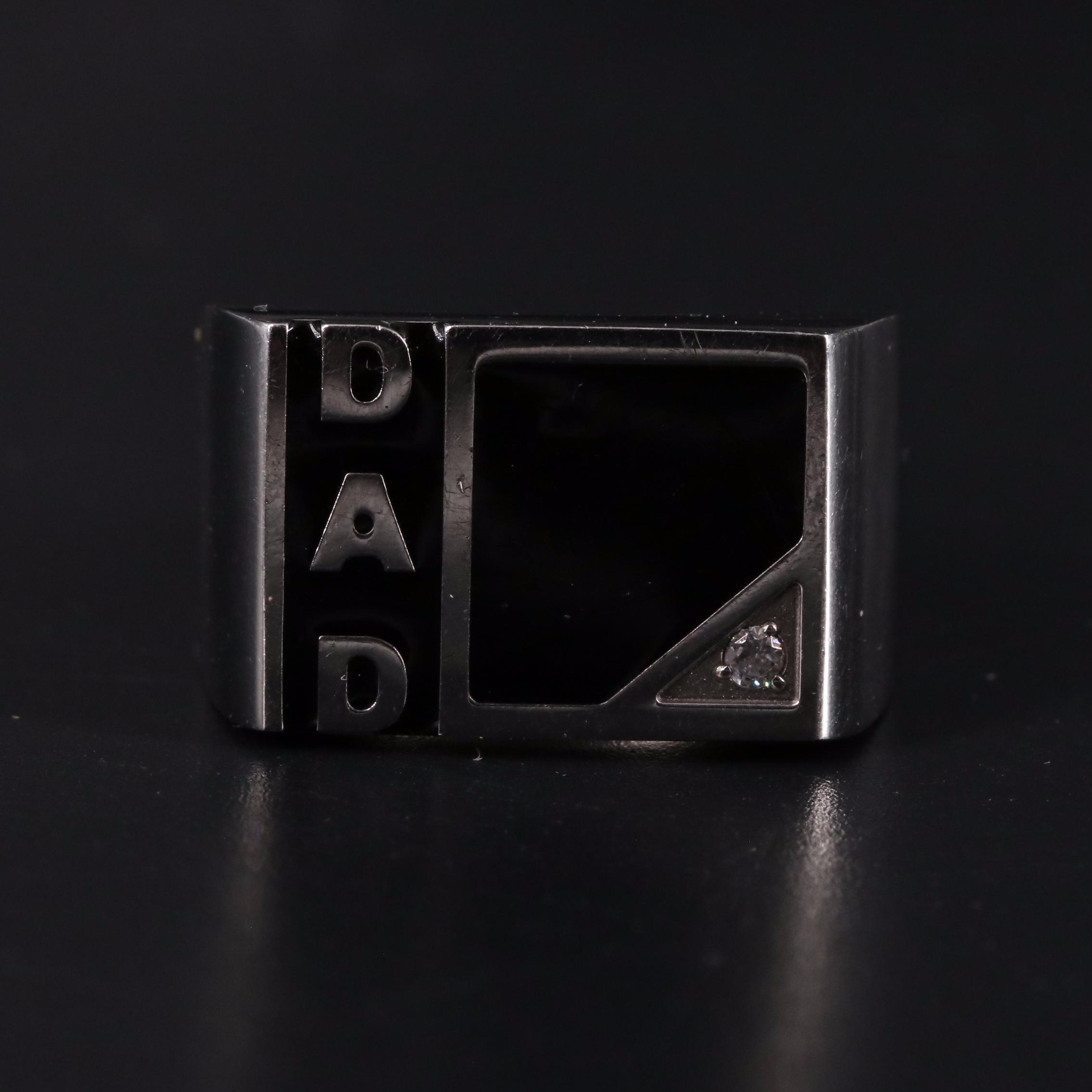 Stainless Steel Dad Ring