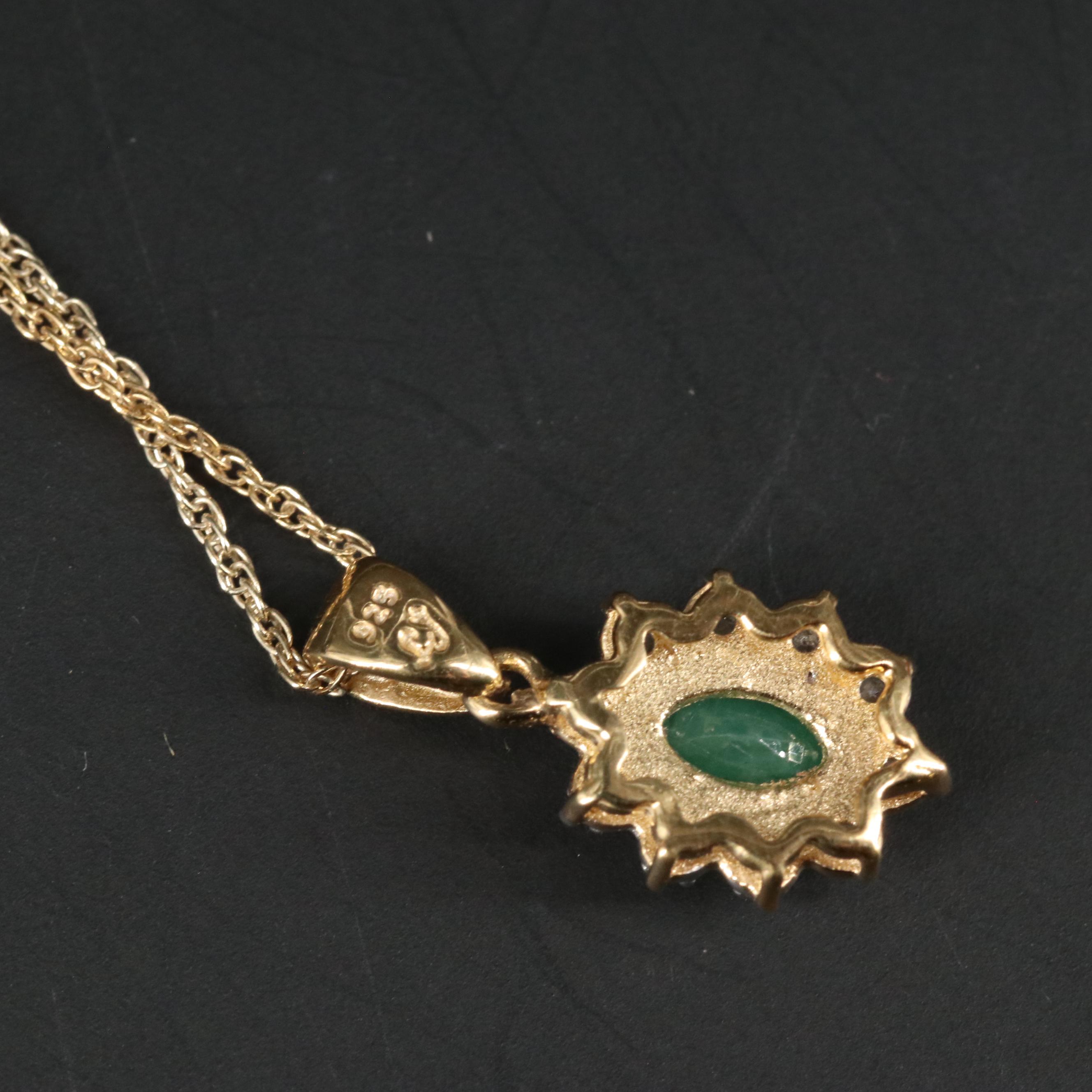 Sterling Silver Emerald and Topaz Pendant Necklace