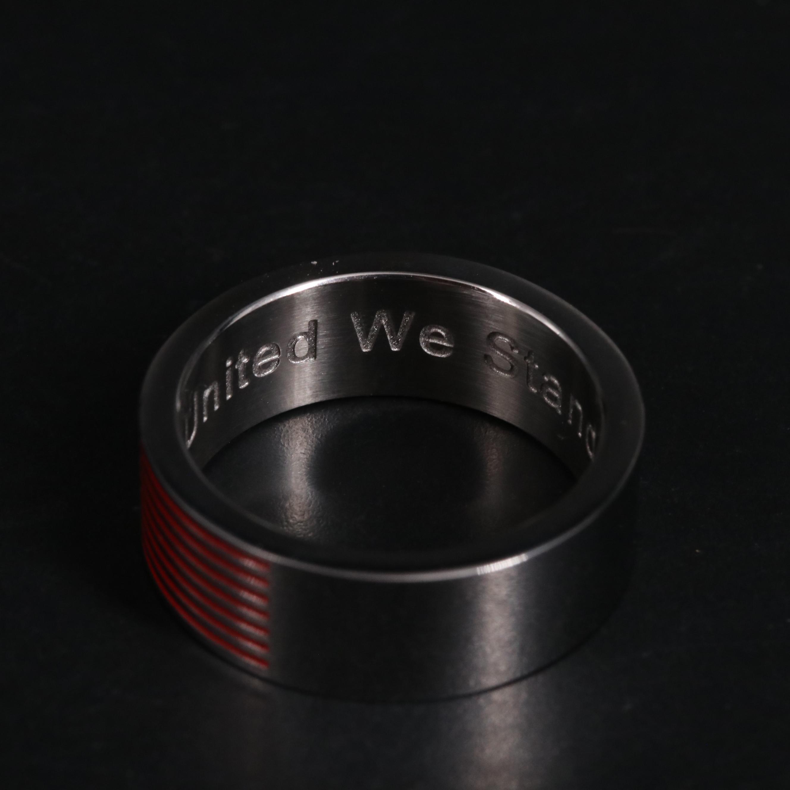 Stainless Steel American Flag Ring