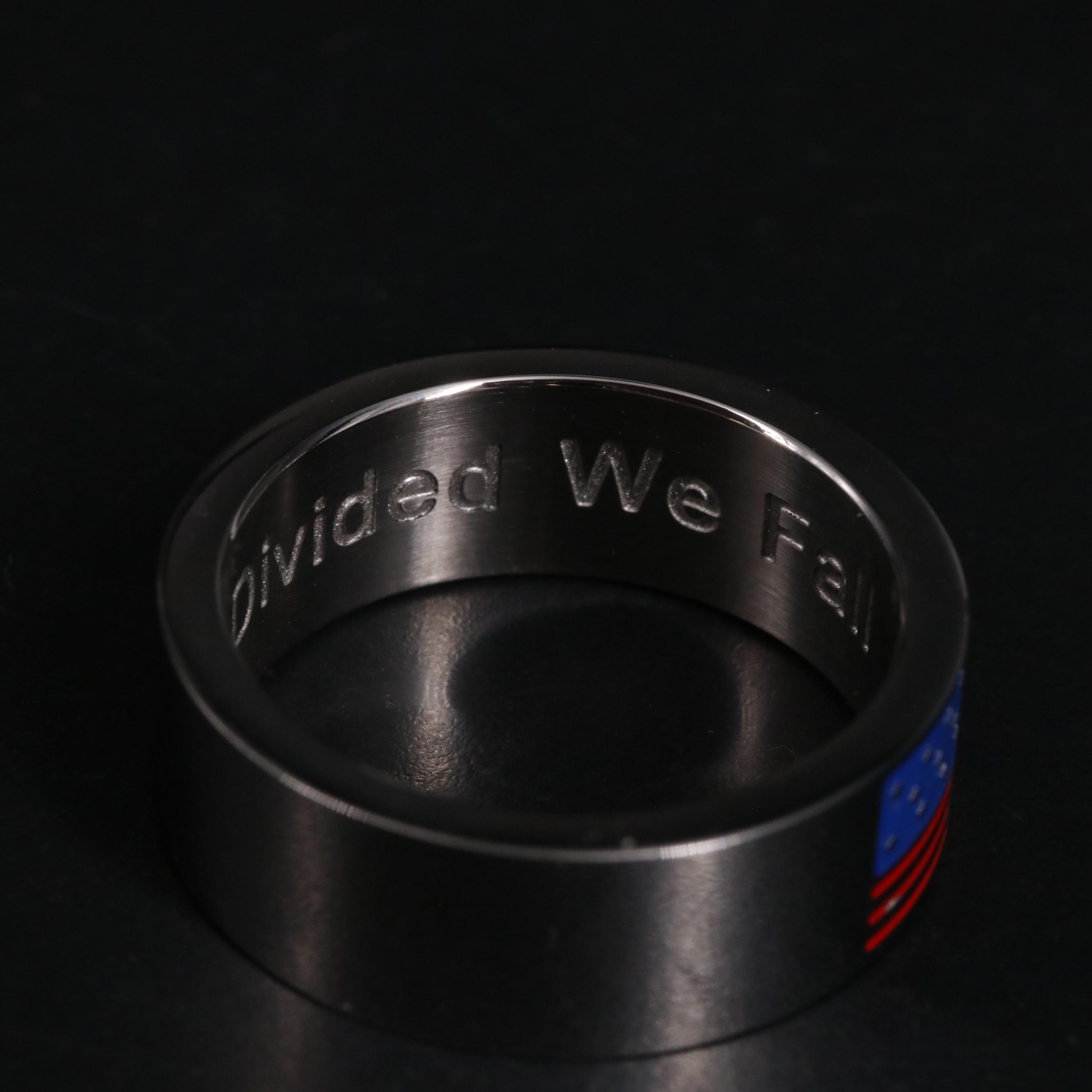 Stainless Steel American Flag Ring