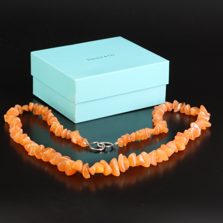 Paloma Picasso for Tiffany & Co. Graduated Agate Necklace with Sterling Clasp